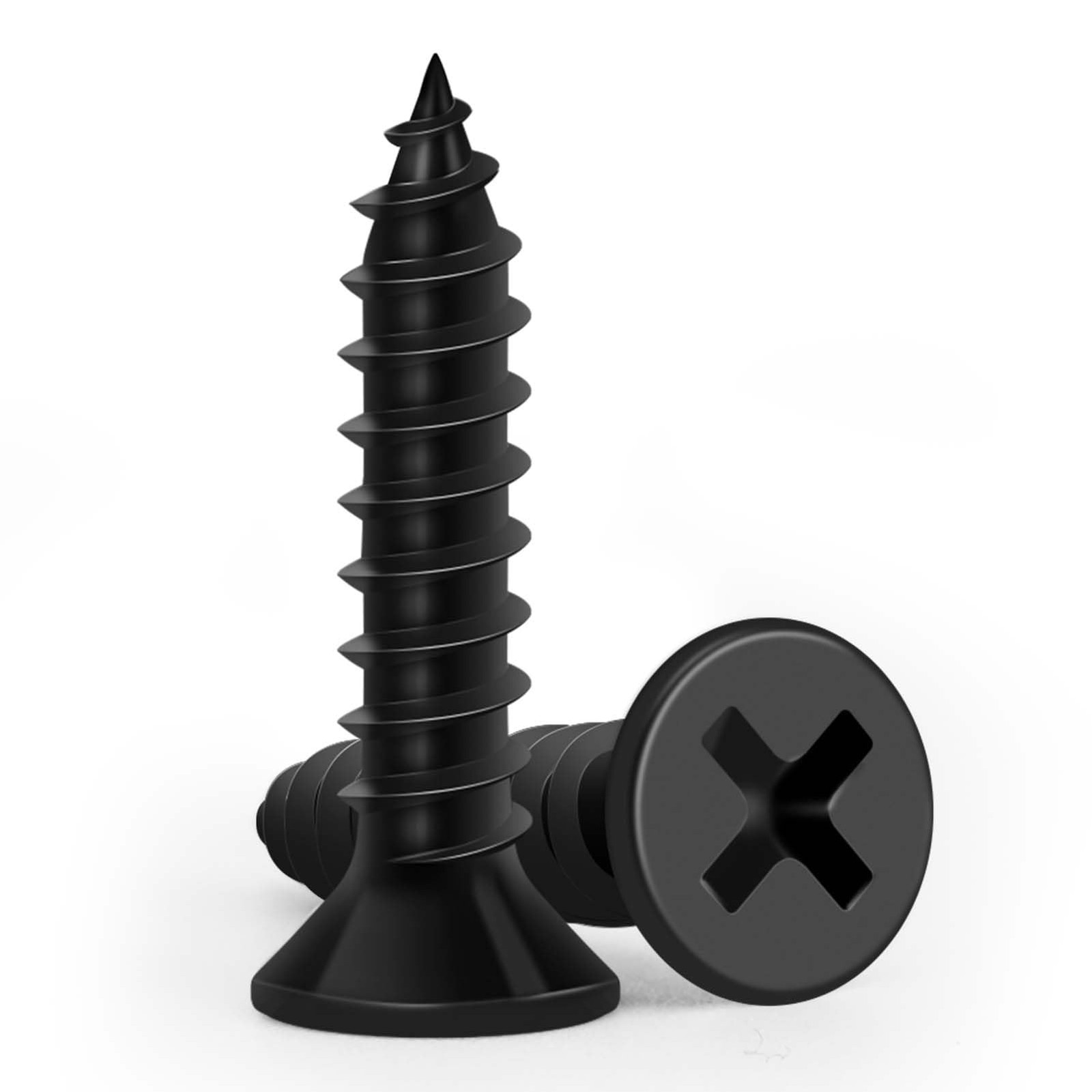 Wood Screws 3/4 Inch, FIXLINK Premium Flat Head Phillips #8 x 3/4″, Black
