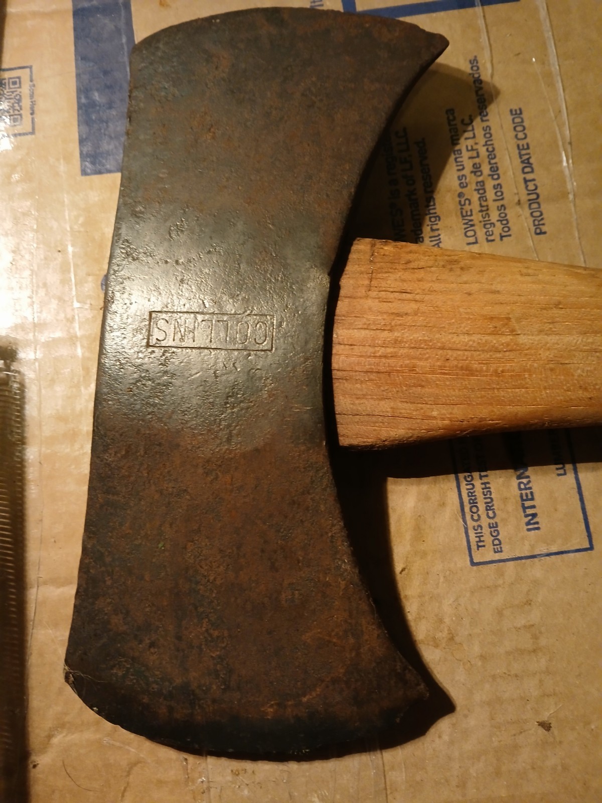 ANTIQUE EARLY Collins Double Bit Axe LITE WEIGHT 3 POUNDS Logging Axe USA