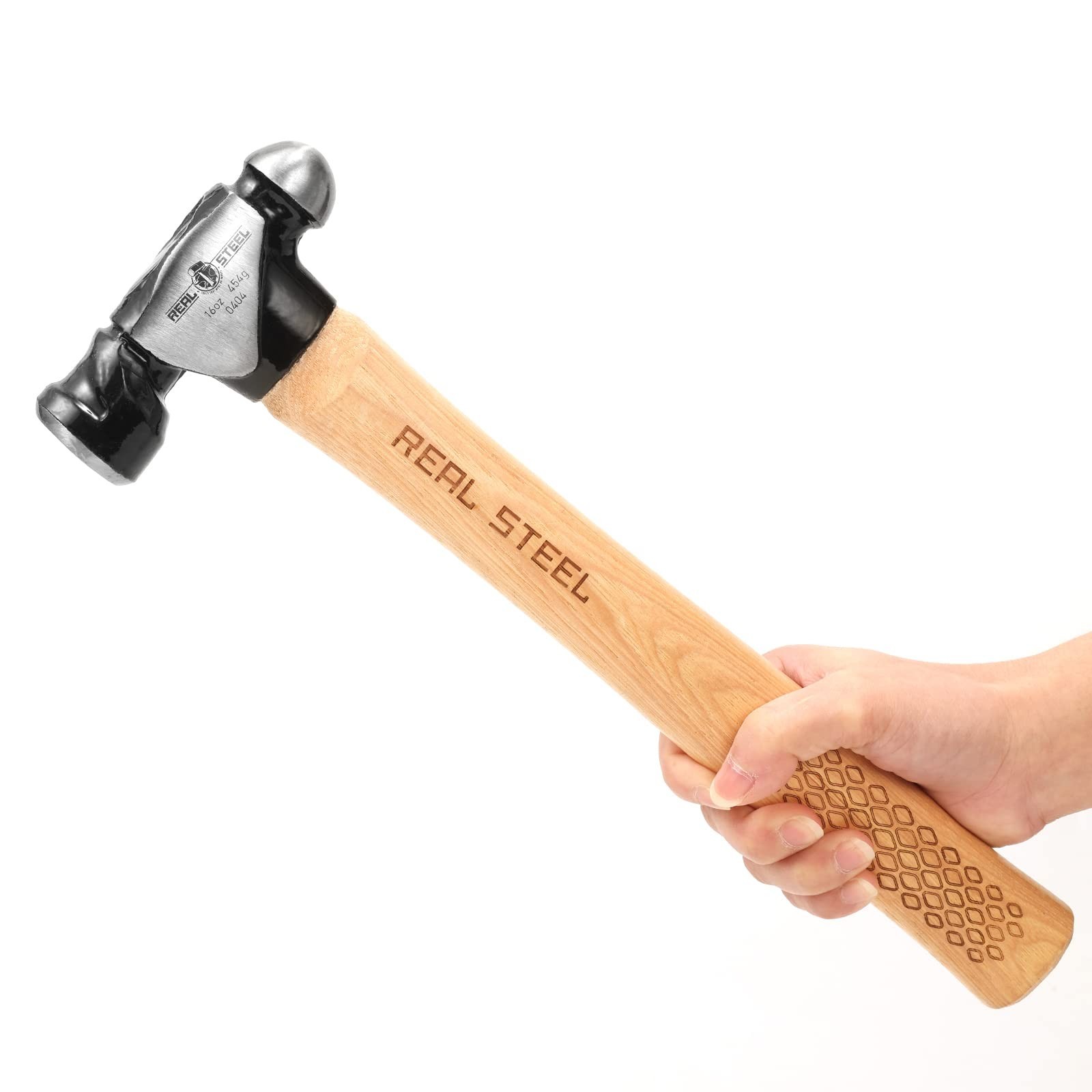 REAL STEEL Ball Peen Hammer with Hickory Wood Handle 32 Oz/2 Lb Forged Steel …