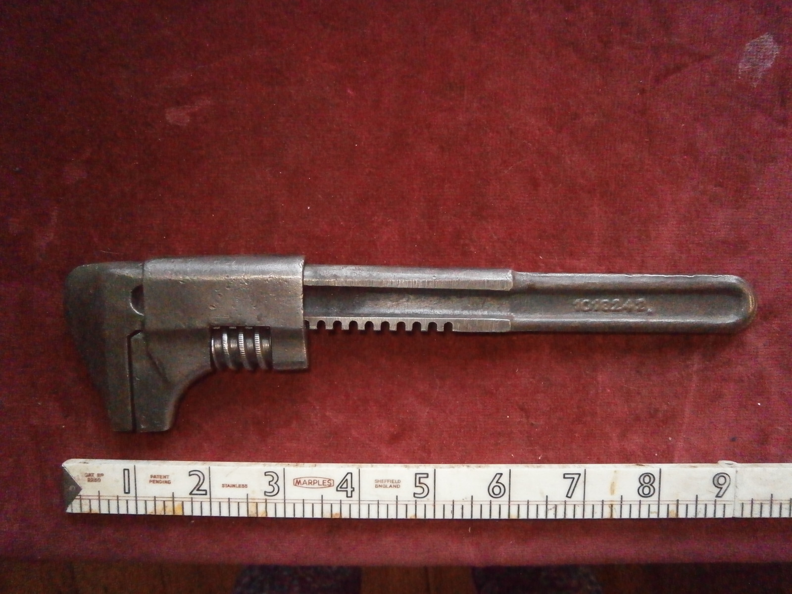 Vintage Vauxhall 9” adjustable spanner