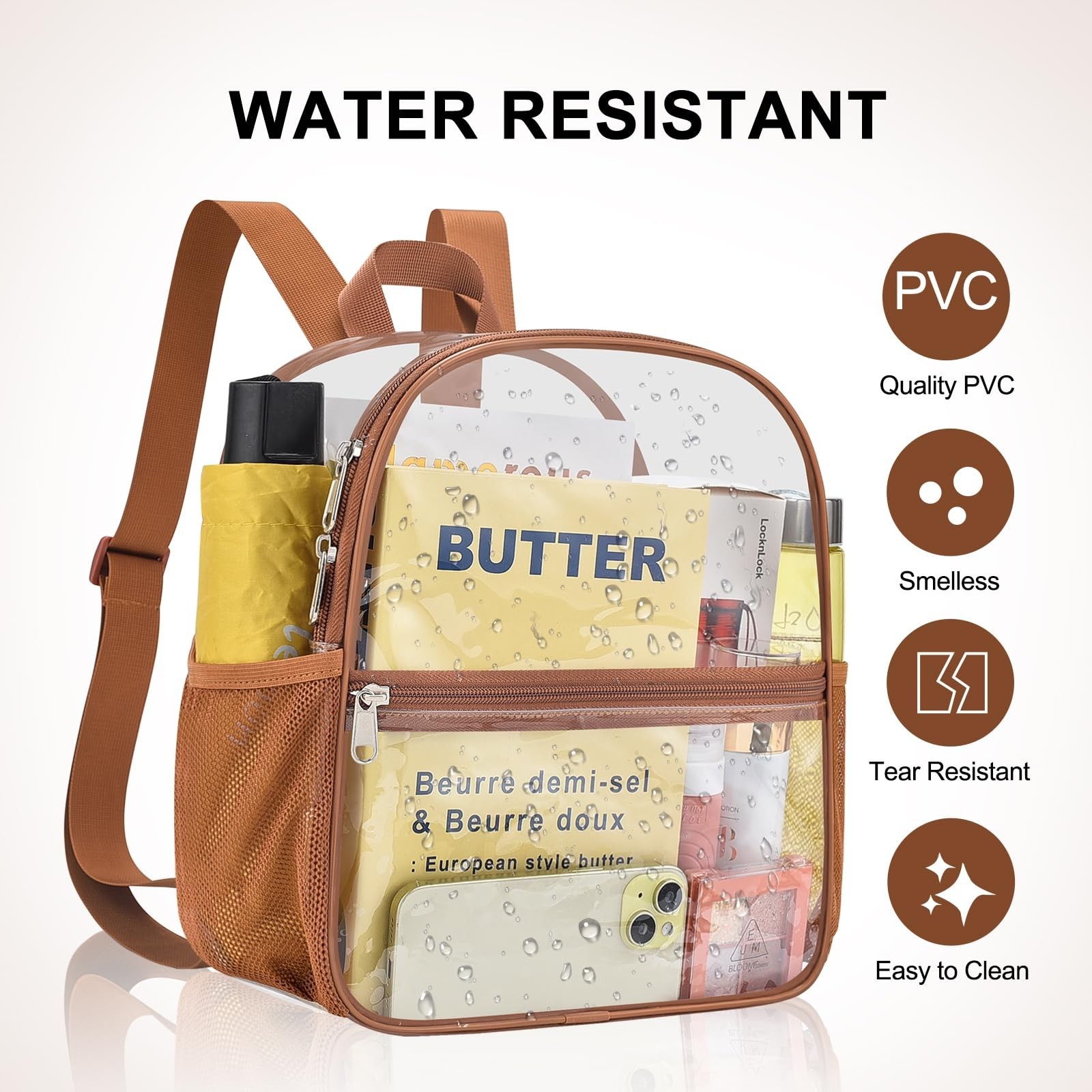Clear Backpack for Stadium Events 12x12x6 Sports Backpack Mini Small for Fan,…