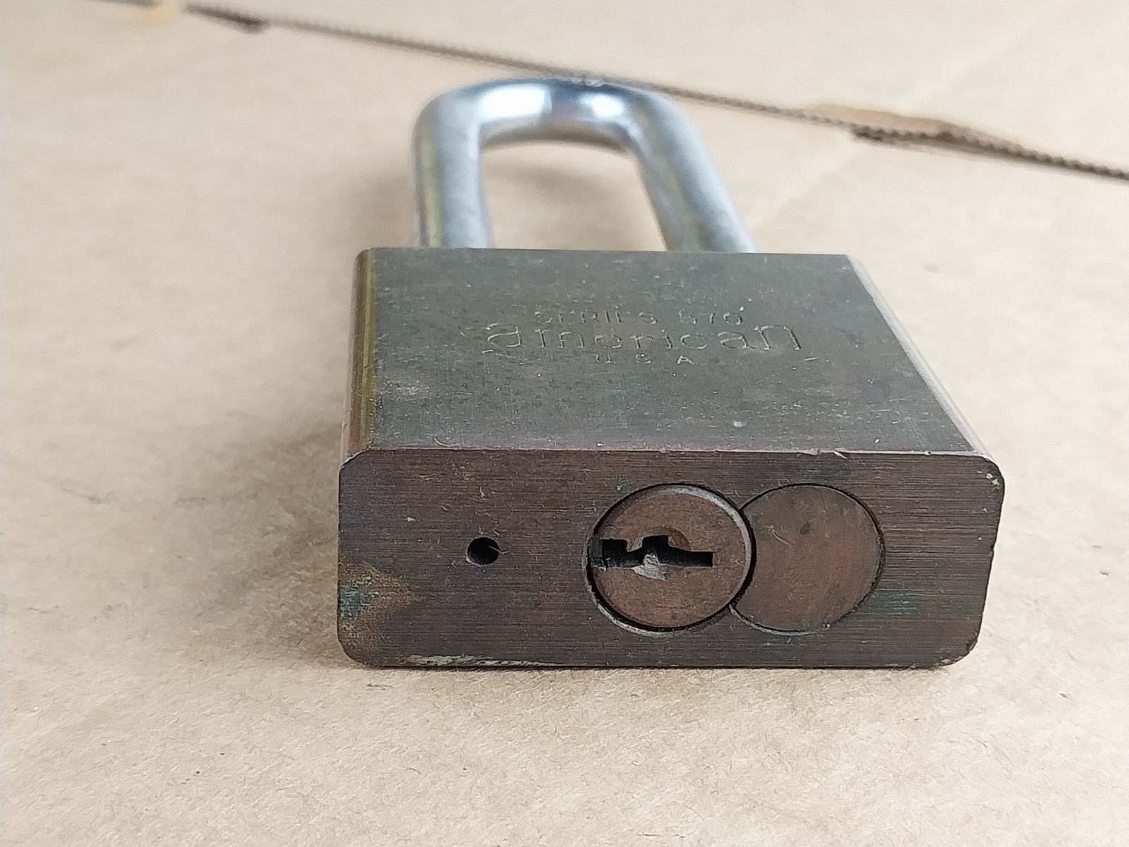 Vintage Junkunc Bros American Lock Co USA Brass Padlock With Key Series 570