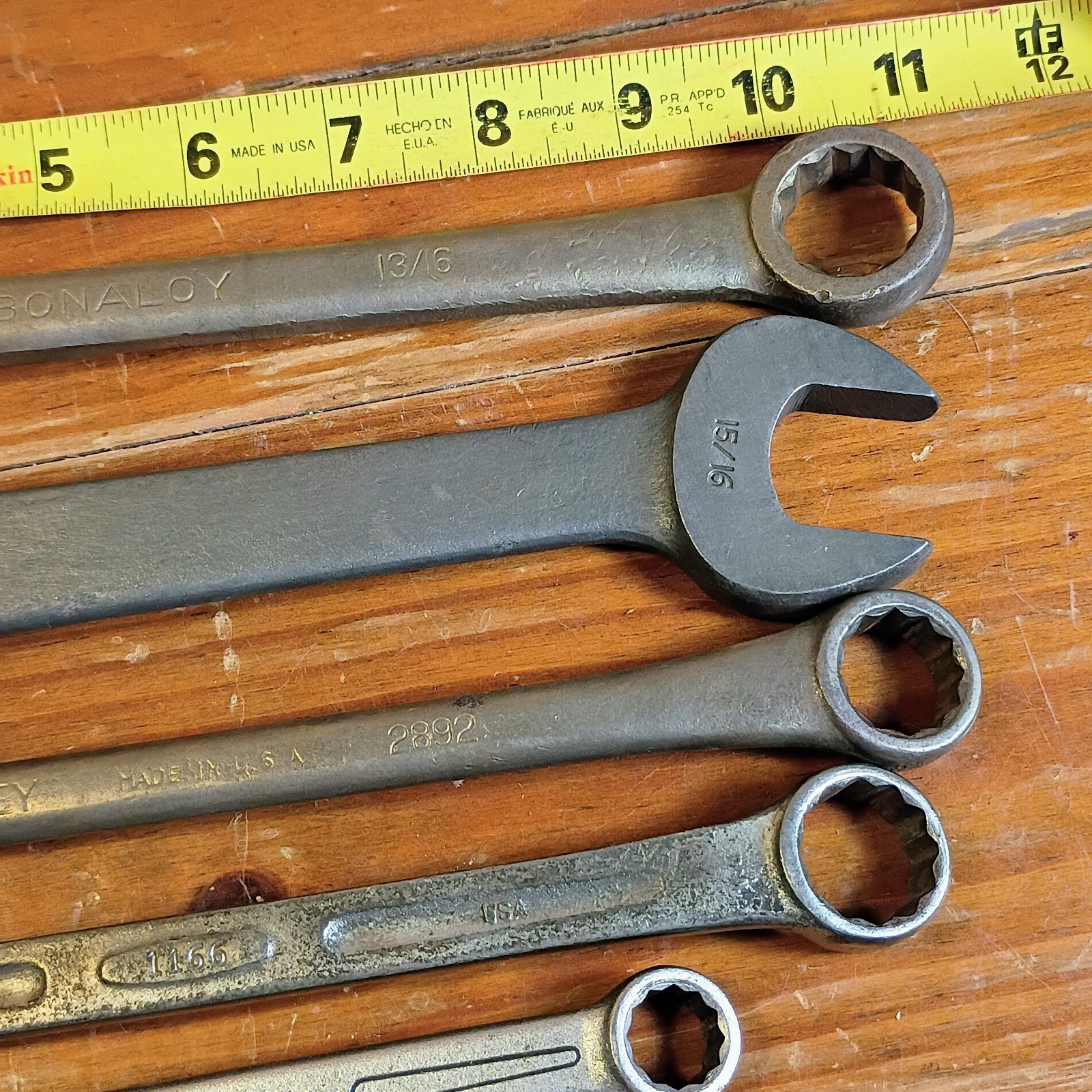 Lot Of 8 Vintage Bonney Made In USA Wrenches Open End Combination Double Box End