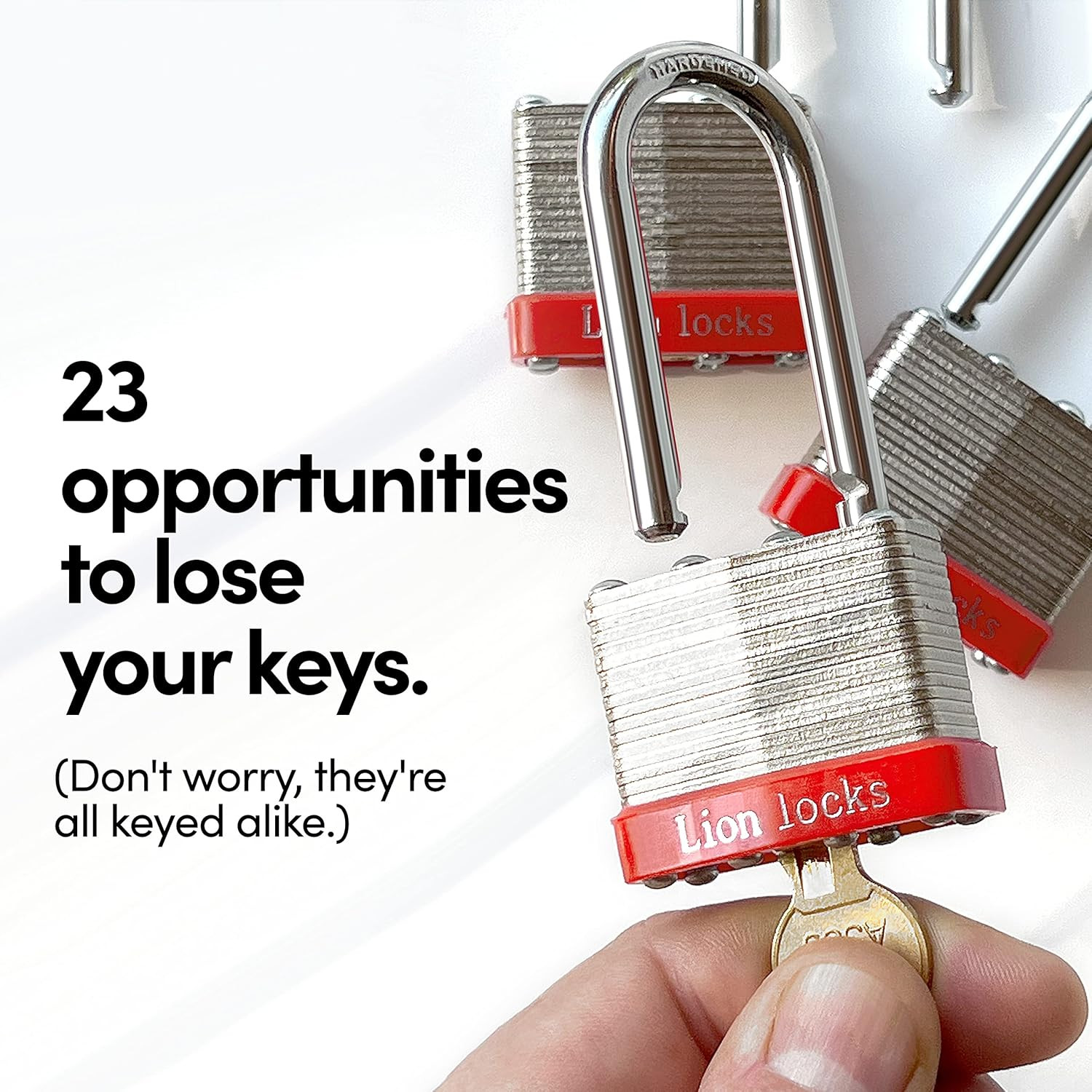 12 Keyed Alike Padlocks with 2″ Long Shackle, 24 Keys – Padlocks for Outdoor Use