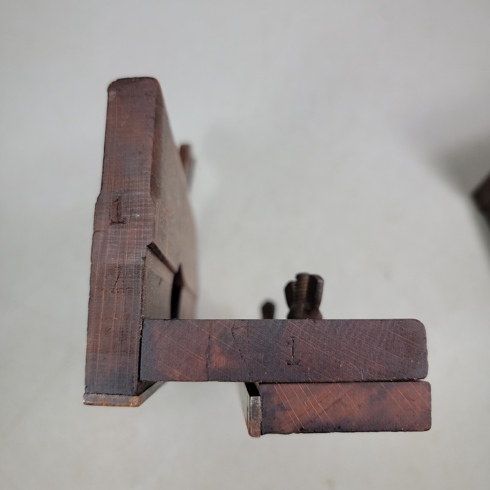 Pair of Unusual Vintage Molding Planes Boxed W/ Fence & Modified Steel Plates