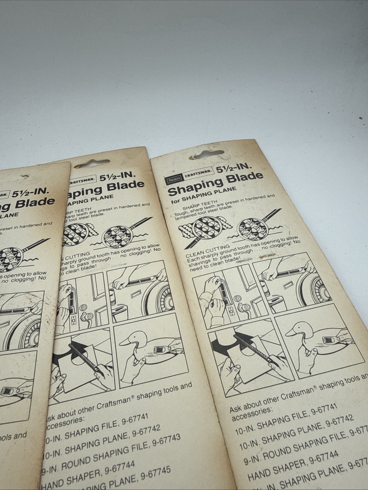 Lot of 3 Sears Craftsman 5 1/2 Inch Shaping Blade For Shaping Plane #967746 NOS