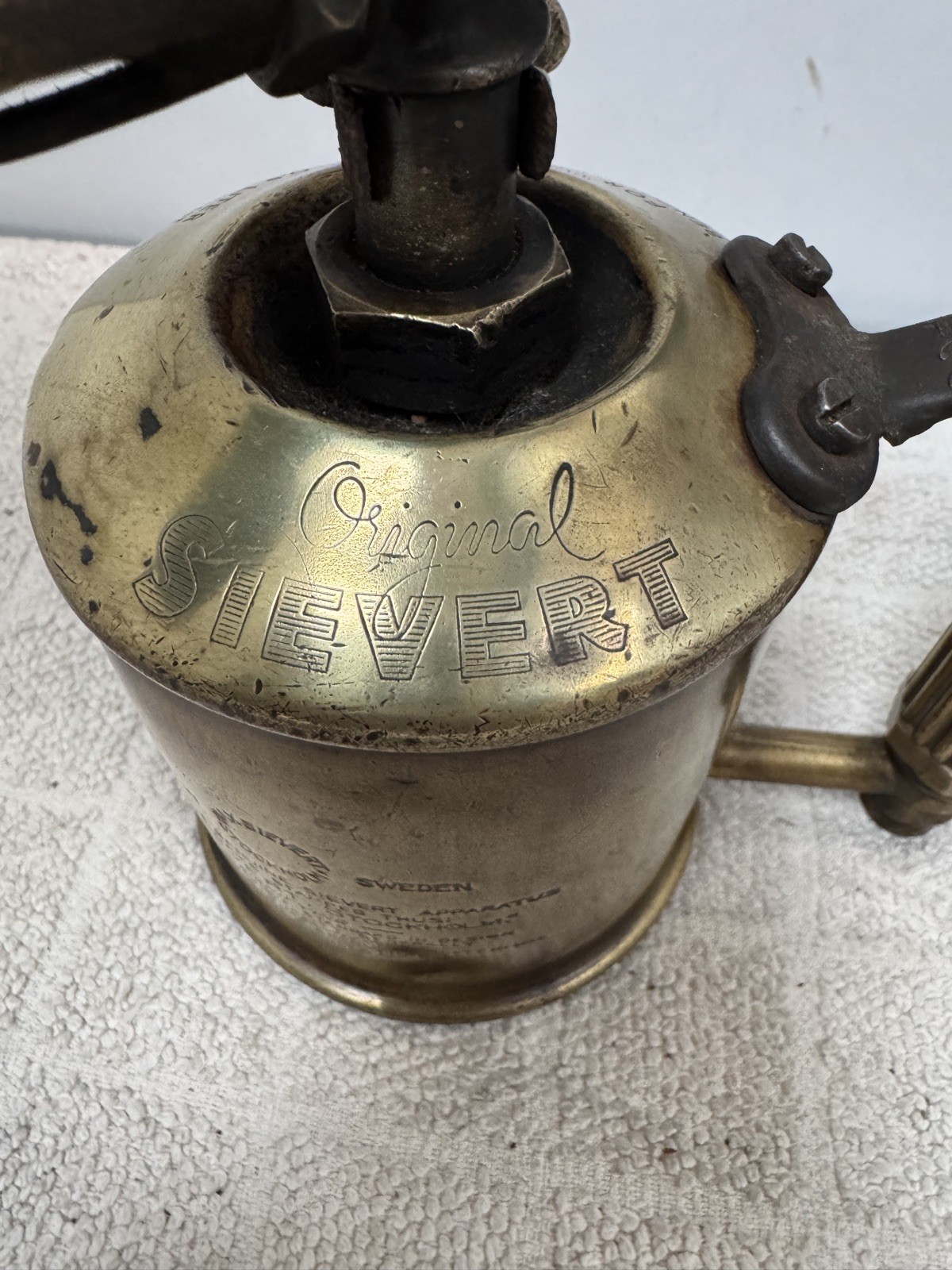 Max Sievert Vintage Blowlamp Type 223 Stockholm Brass Good Condition Brass
