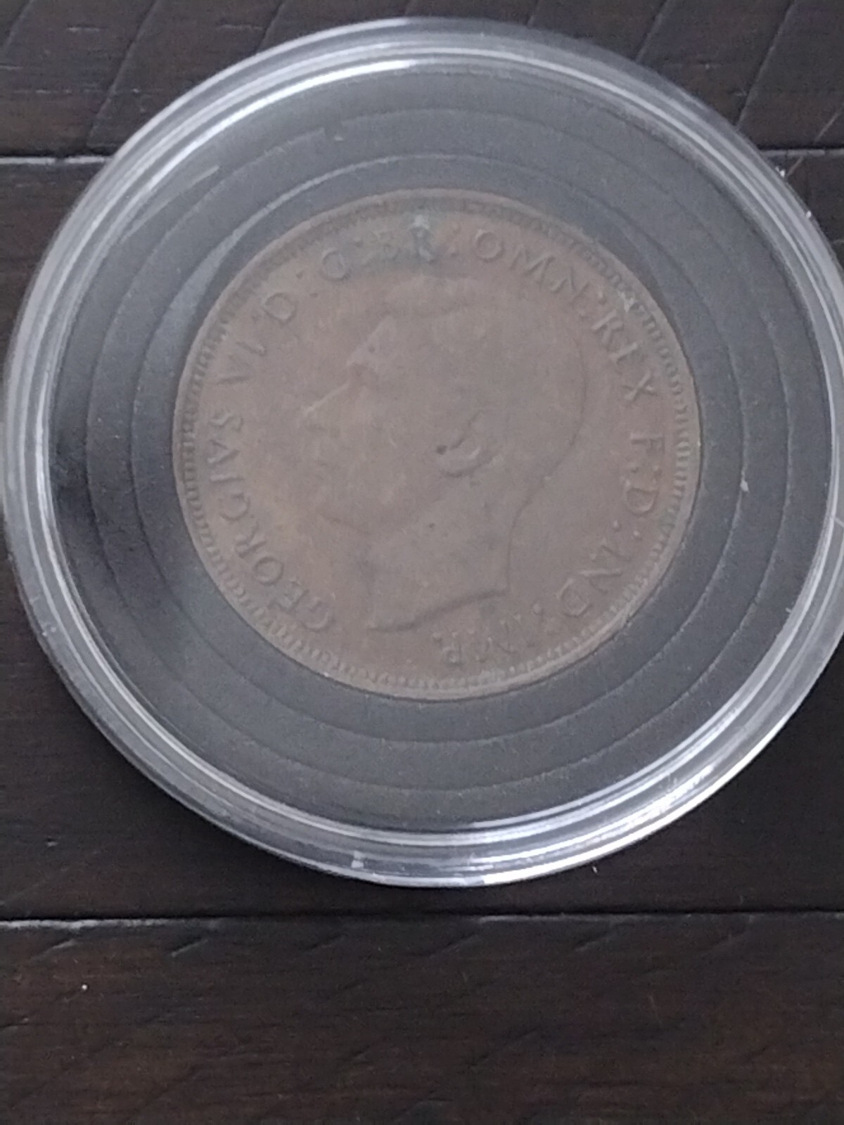 GEORGIVS VI ‘ D:G:BR:OMN:REX F:D:IND:IMP. 1948 ONE PENNY w/Protective Case
