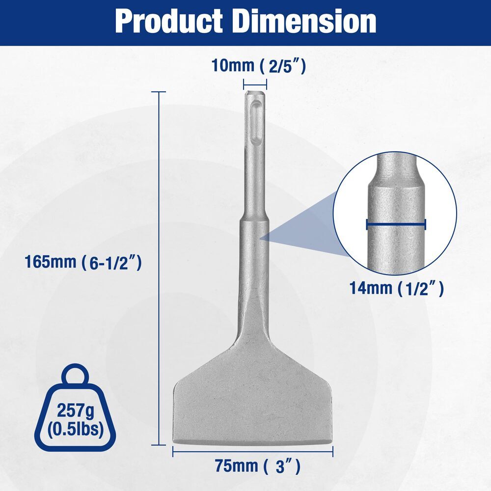WORKPRO 3″ SDS Plus Chisel Cranked Angled Bent Tile Removal Chisels for SDS-Plus