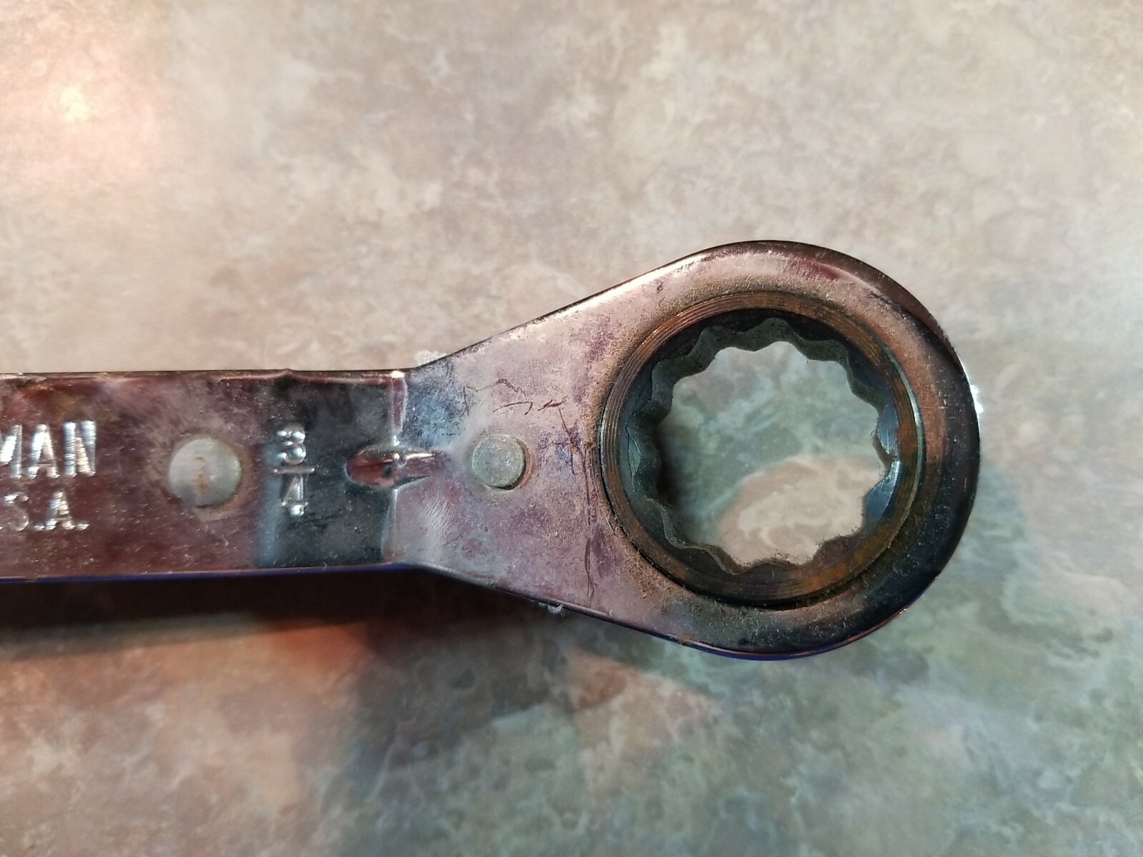 CRAFTSMAN 43364 RATCHETING OFFSET BOX WRENCH 5/8 X 3/4 inch 12 point VINTAGE USA