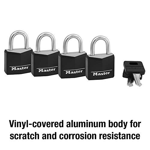 Weather Resistant Key Lock Padlocks – 4 Pack, Keyed Alike for Sheds, Fences, Loc