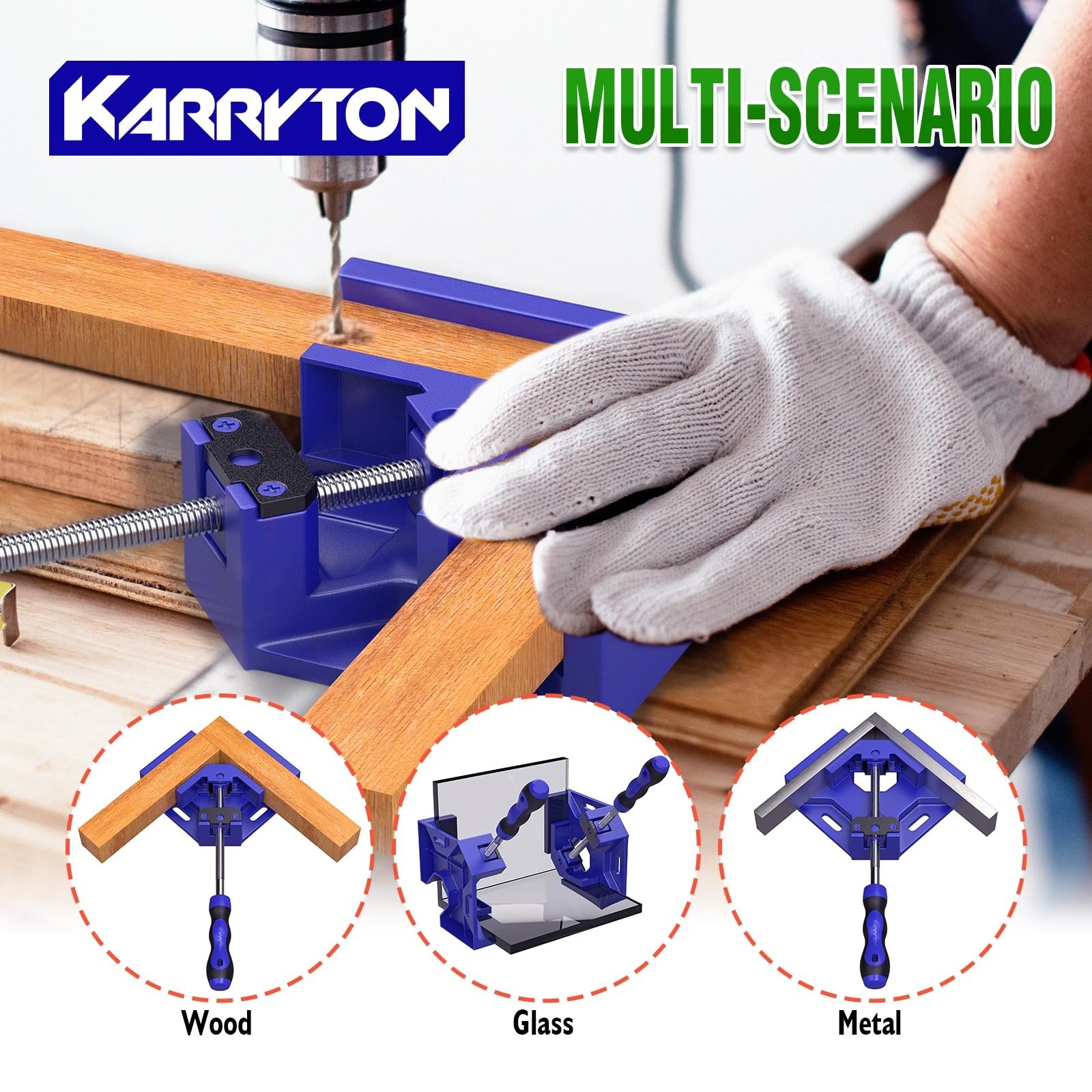 90 Degree Corner Clamp Set, 4 Pack Aluminum Alloy Swing Jaw Corner Clamps for…