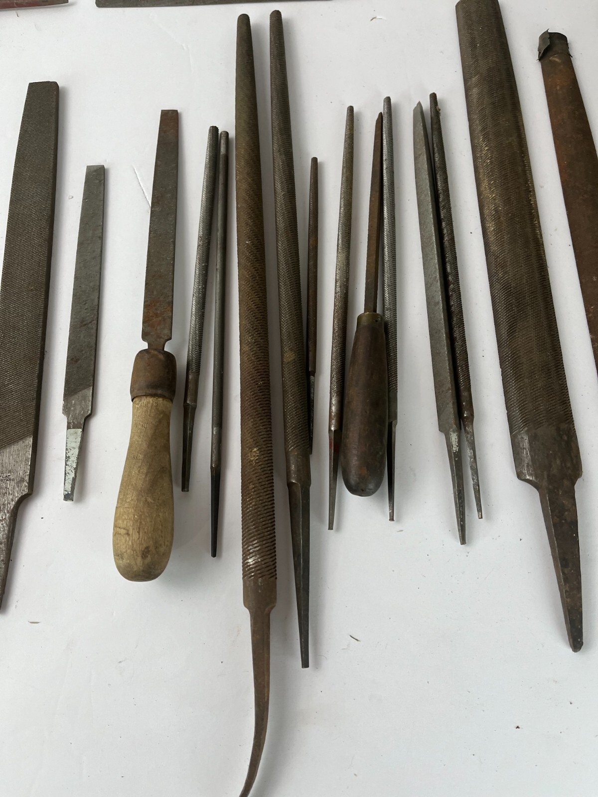 Huge Lot 27 Vintage Files Wood Handles Metal Woodworking Tools