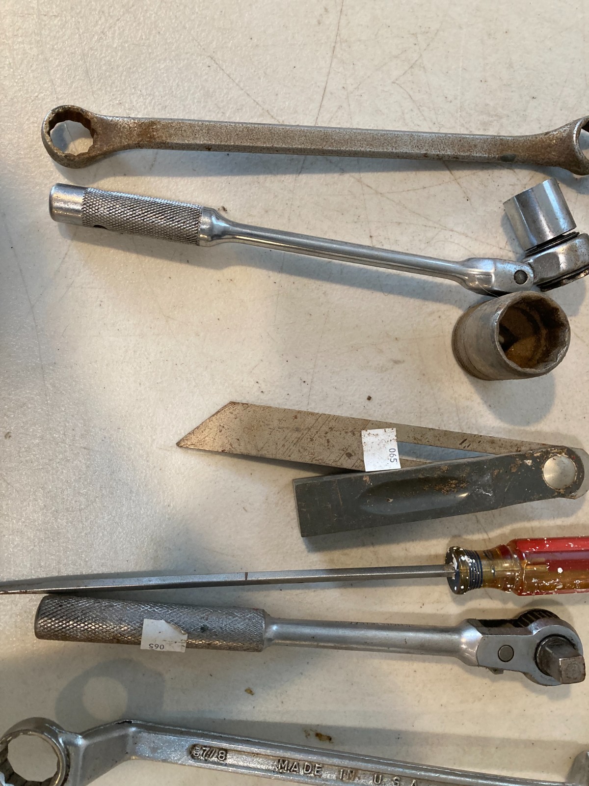 Large Mixed Mechanics Tool Lot Sockets, Ratchets, Wrenches, Hammer, Etc