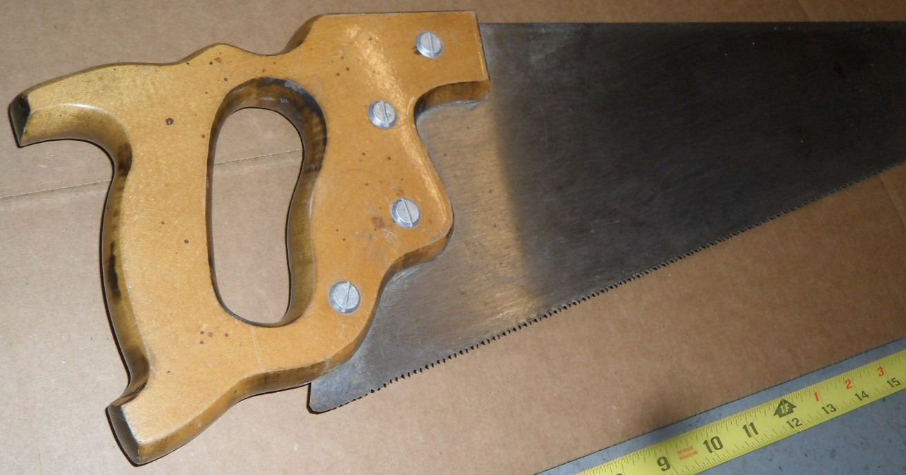 Disston Wood Handsaw D-23 26″ Blade with Wheat Pattern Handle
