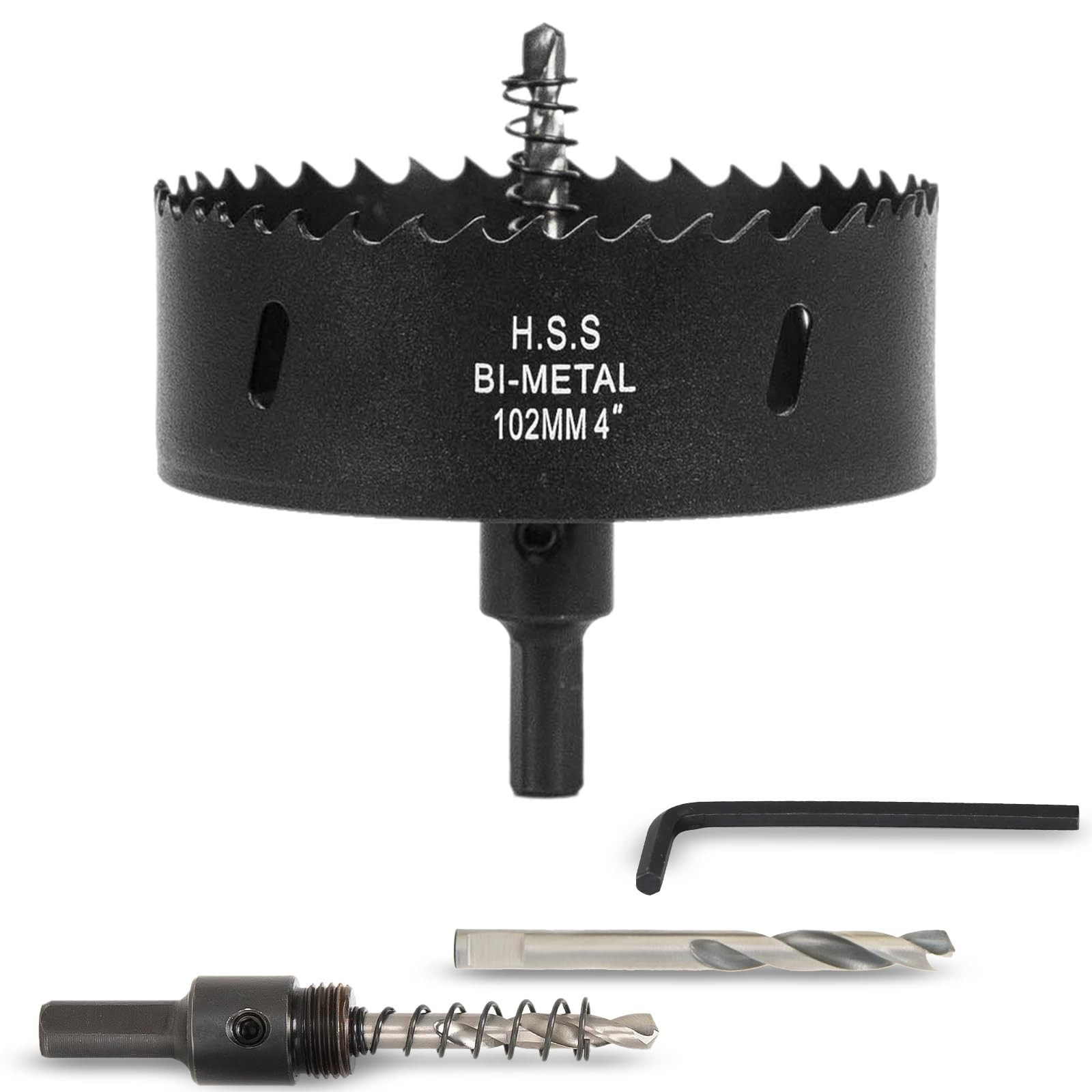4 Inch Hole Saw with Arbor for Wood Metal Plastic, 4 in Bimetal Hole Cutter, …