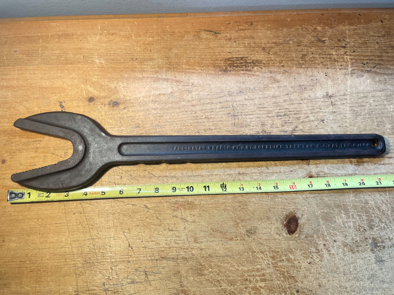 Vintage 21” Vintage ROEBLING No. 4 Alligator Wrench Trenton, NJ – Pat. 2/8/1898