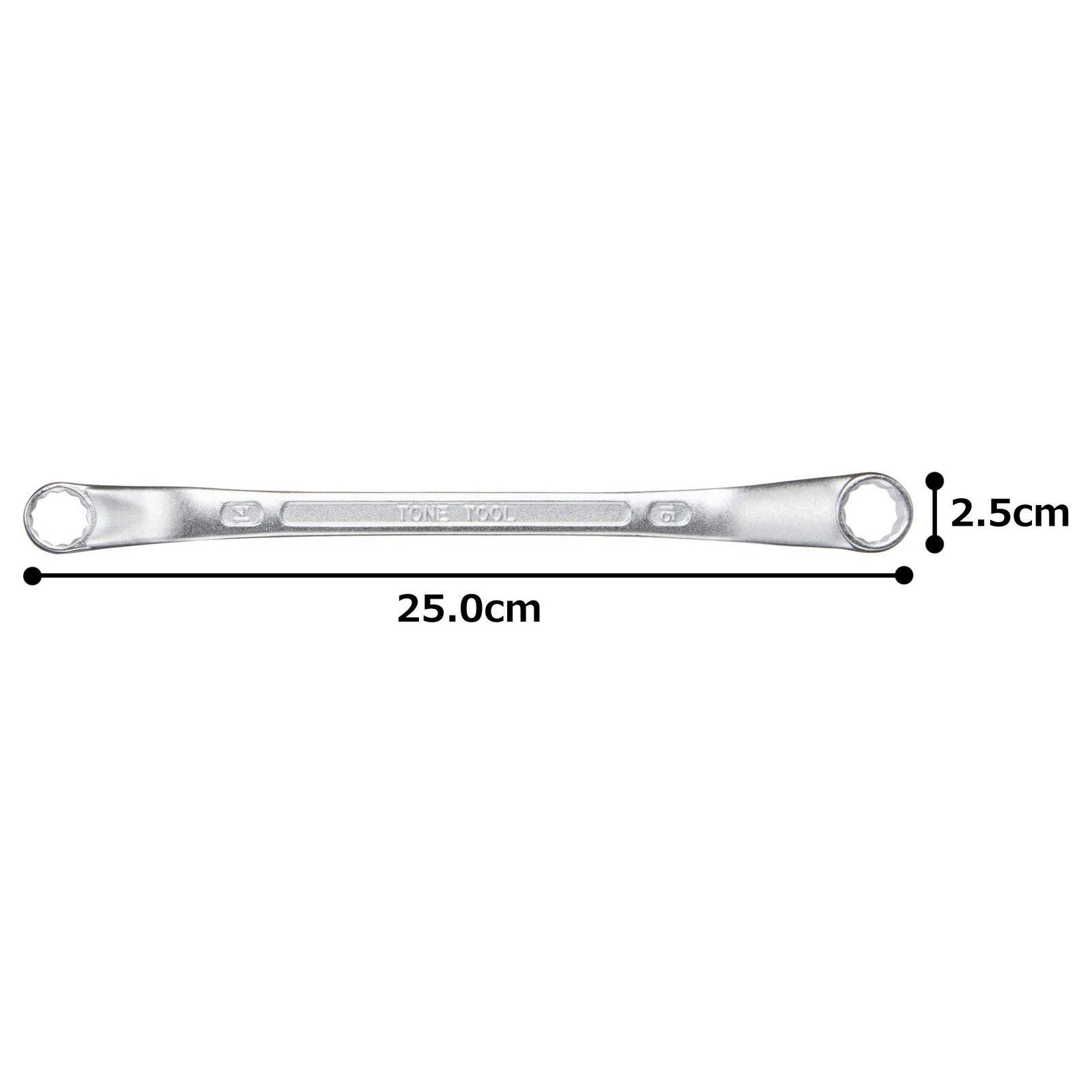 Tone (TONE) Long Wrench (45°) HPM45-1415 Two-sided width 14 x 15 mm