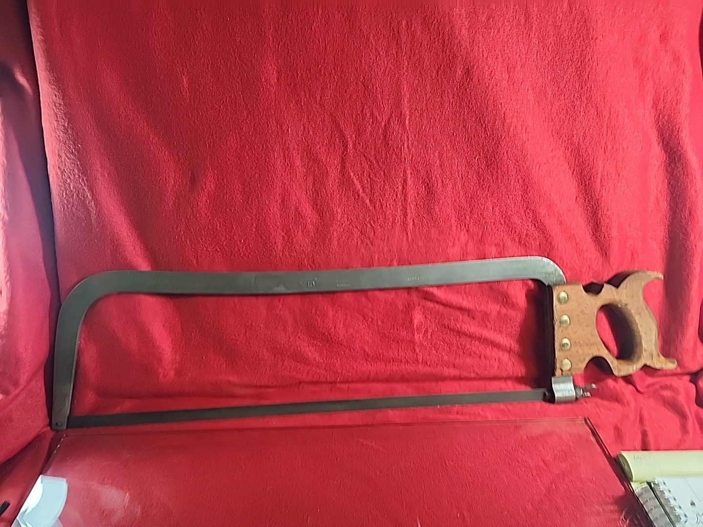 Vintage Butcher Meat And Bone Hand Saw Richardson #10 Newark.NJ 30″ Blade -23″
