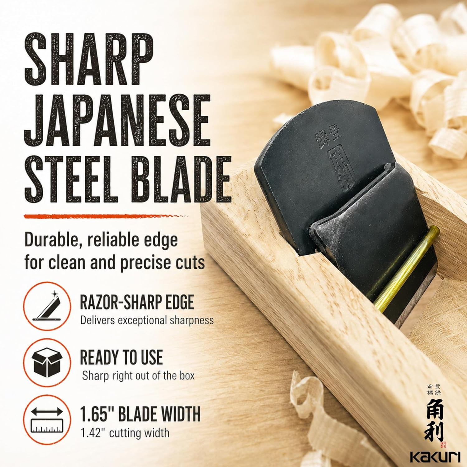 KAKURI Japanese Hand Plane 42Mm, Woodworking Block Plane 5.9″ X 2.1″ | KANNA Sma