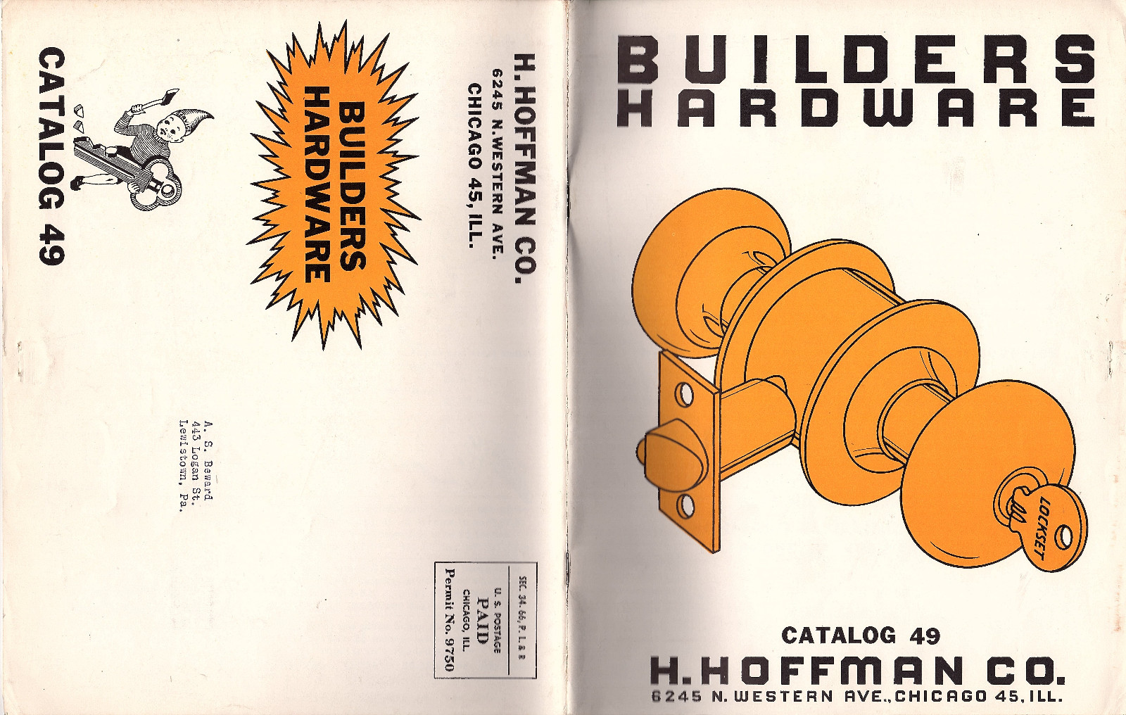 Builders Hardware Specialties Locksmith Supplies 1955 Catalog H Hoffman Company