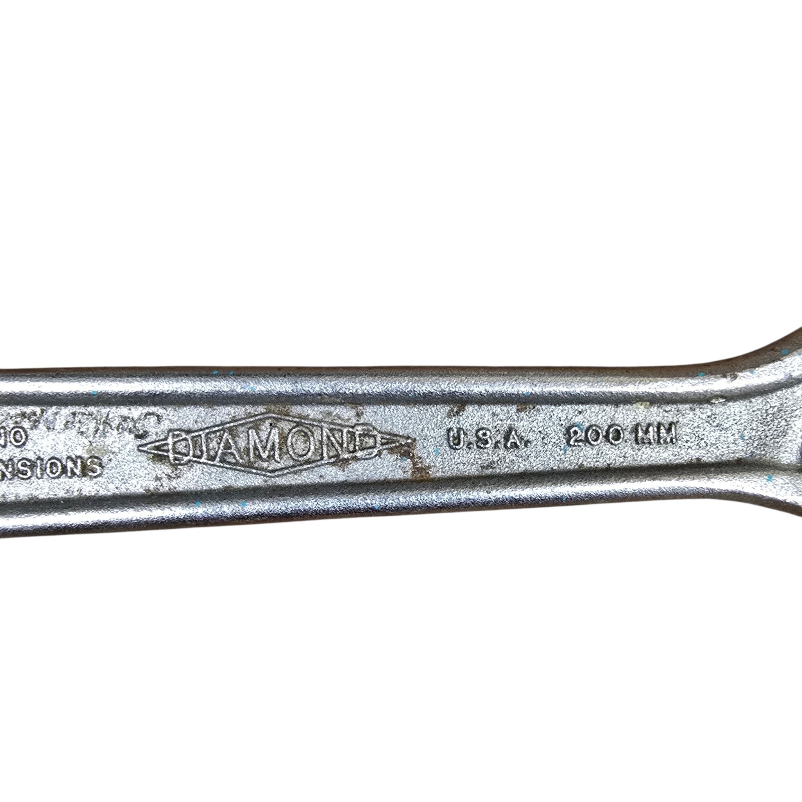 DIAMOND Adjustable Crescent Wrench 8″ 200mm Wide Opening Vintage Made In USA