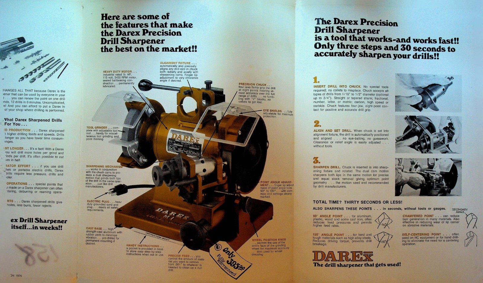 Darex Drill Sharpener Brochure 1977 Beecher Illinois