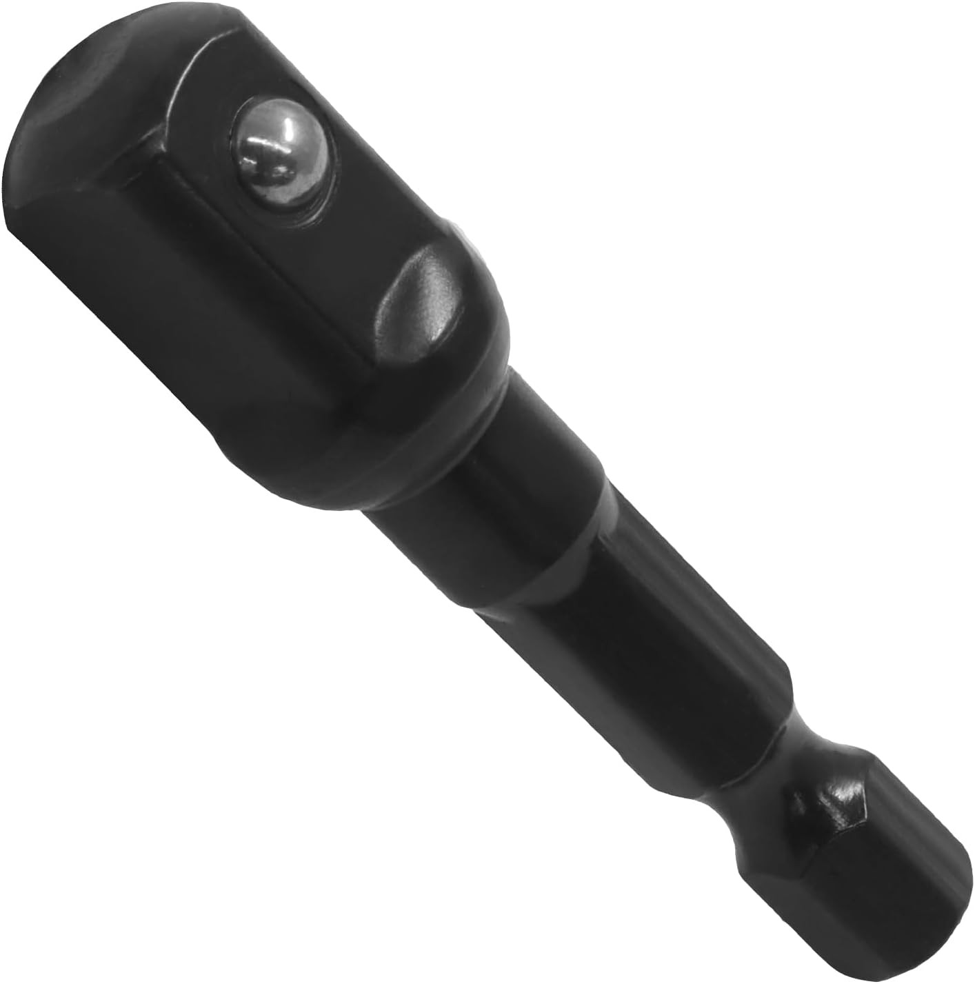 5 Pcs 3/8 Impact Socket Adapter 1/4 Hex to 3/8 Square Drive Black Steel 50mm