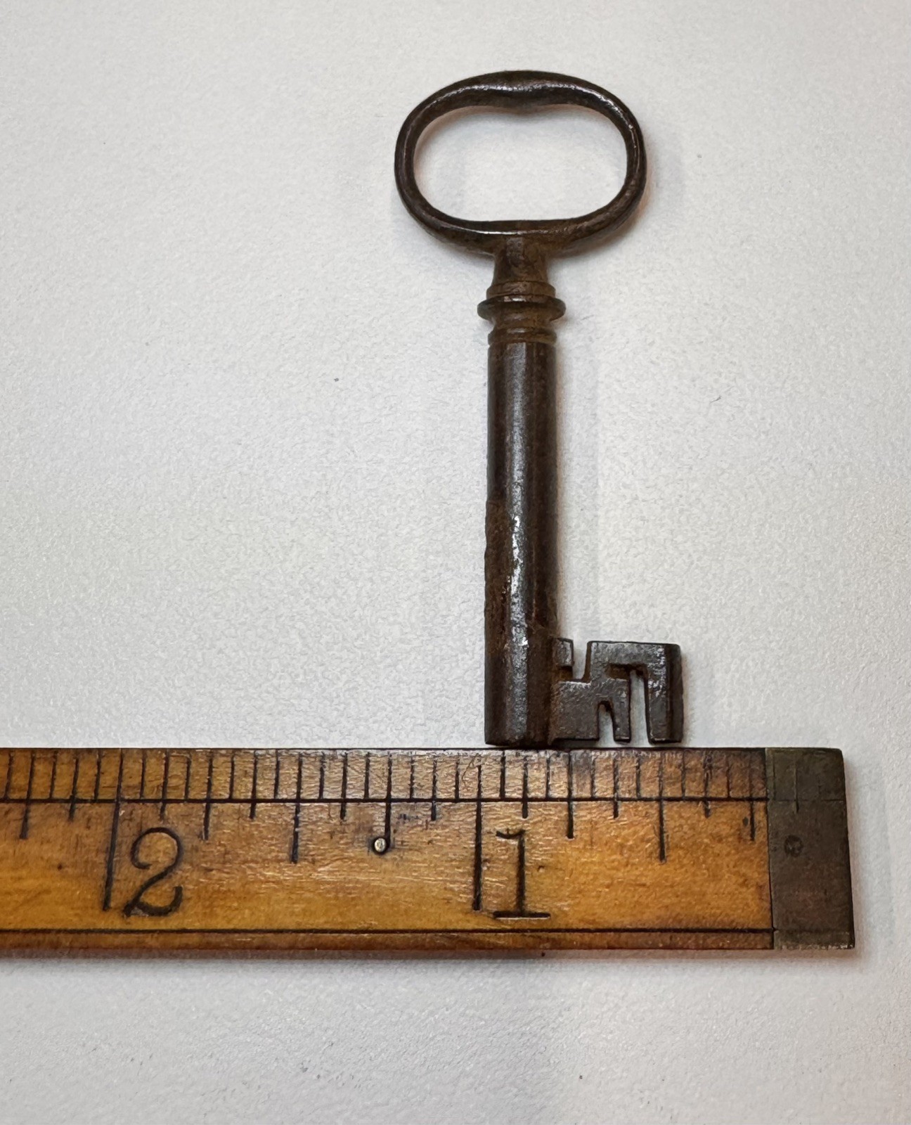 🌿 🗝️ Antique 1800s Hollow Barrel Skeleton Key With Decorative Bit 2 “