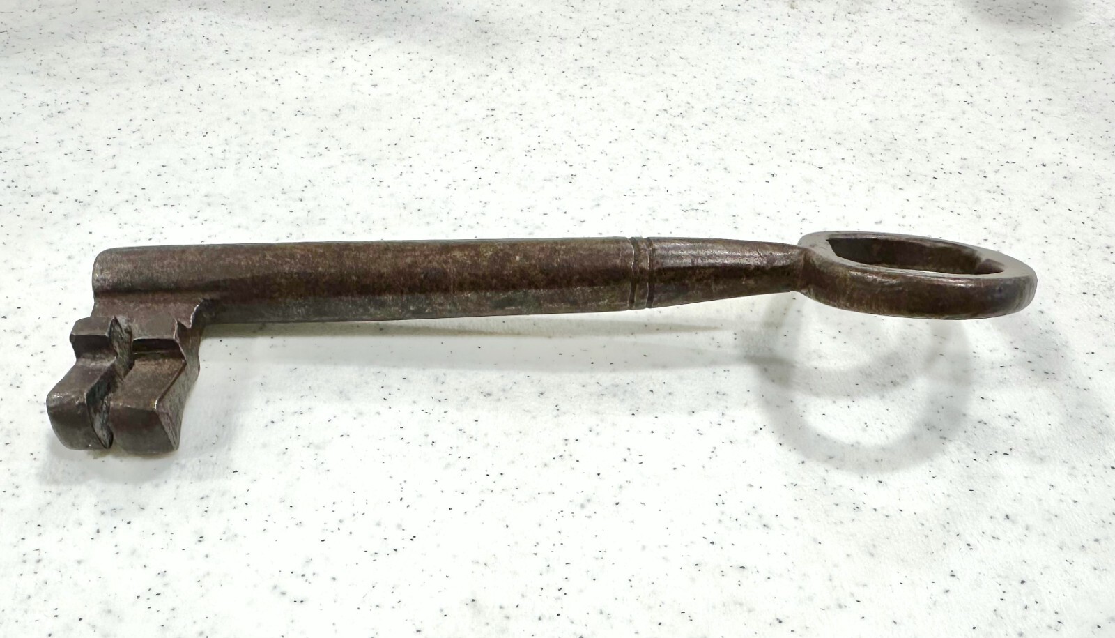 Large 7 inches Long Antique Hand-Forged Wrought Iron Skeleton Key