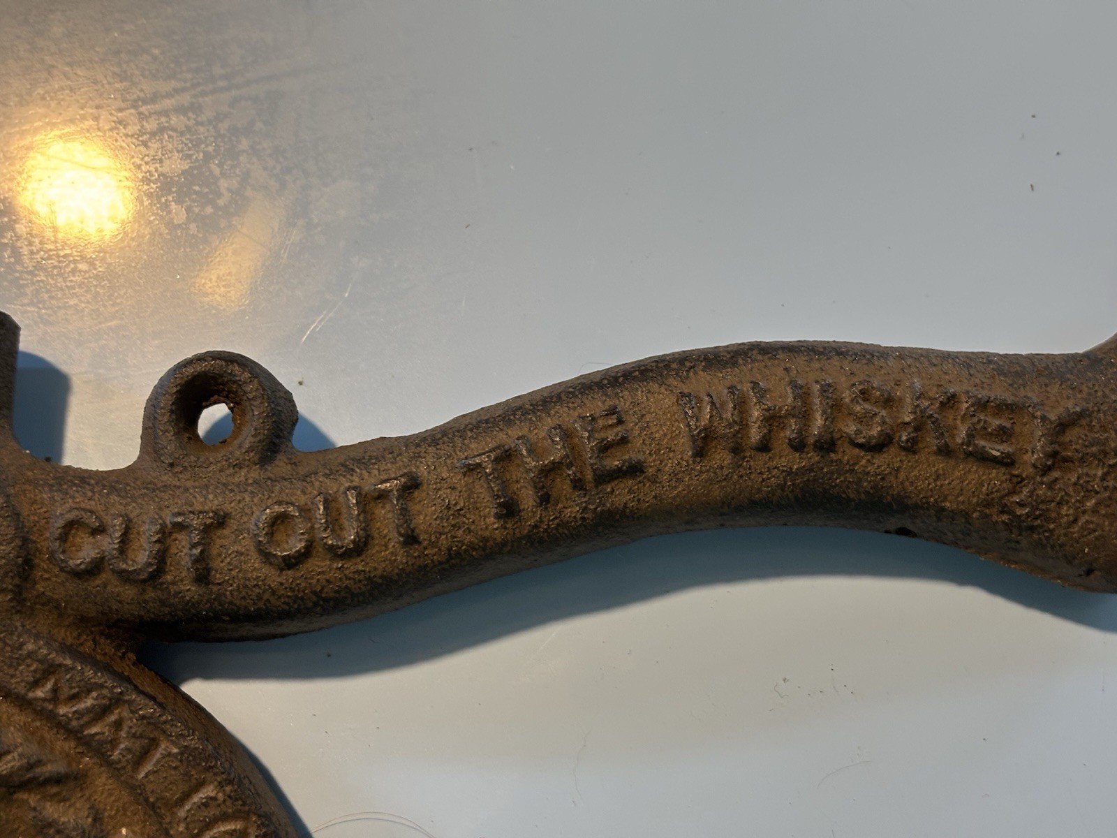 Old 1901 Carrie Nation hatchet/Stove Tool/Cast Iron Ad Prohibition Message