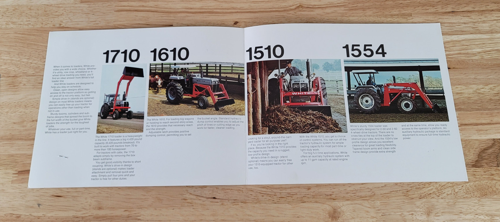 Vintage 1970s WHITE Farm Equipment LOADERS Brochure Spec Sheet Machinery Tractor