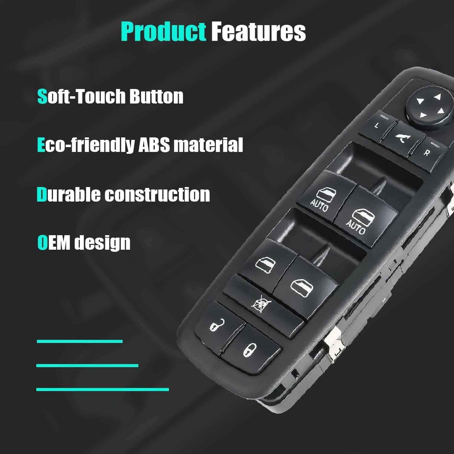 Master Power Window Control Switch for 2016-2018 Ram 1500 2500 3500, 2019-2021