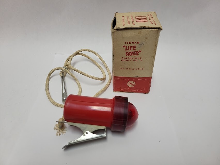 Vintage Lennah Life Saver Marine Flashlight N0,2 Working Condition