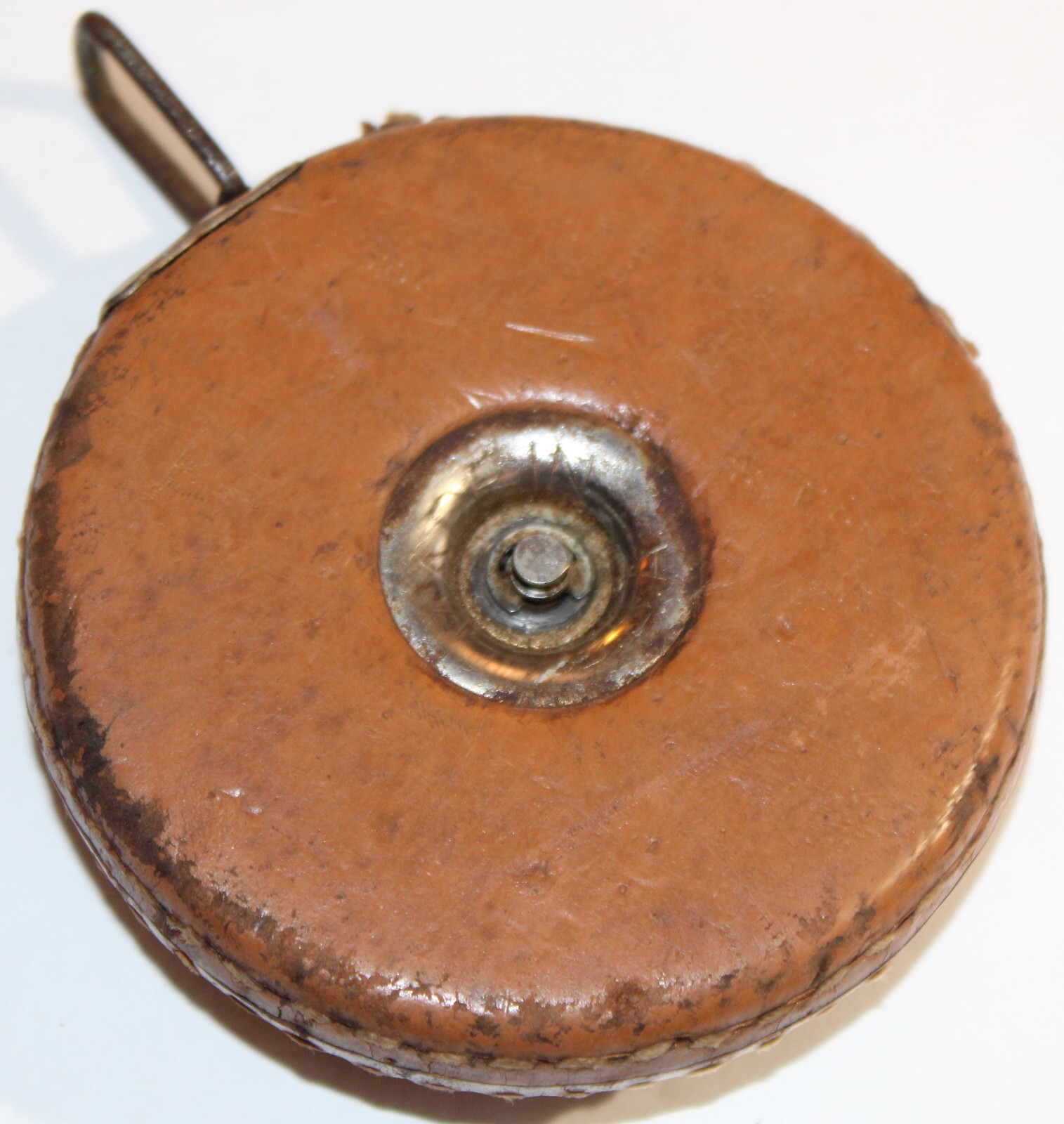 Vintage JUSTUS ROE & SONS 50 FT LEATHER TAPE MEASURE PATCHOGUE NEW YORK S1