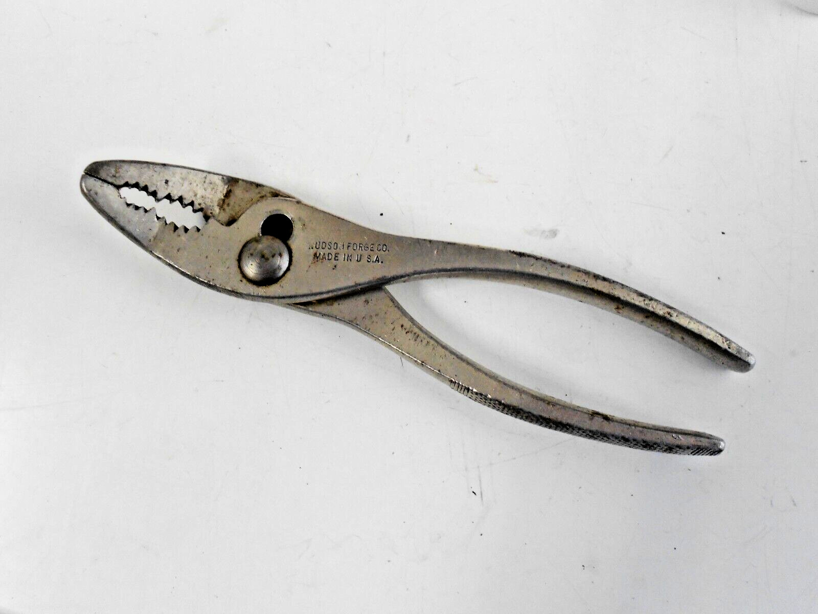 Vintage 7″ Steel Pliers Hudson Forge C. Angled Nose Pliers Made in USA