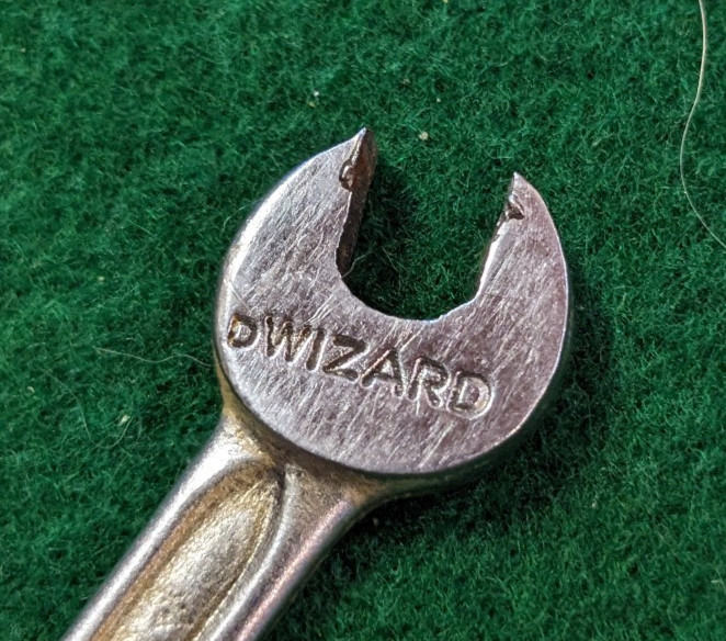 Vintage Wizard Double Open End Wrench H2855 6mm x 7mm