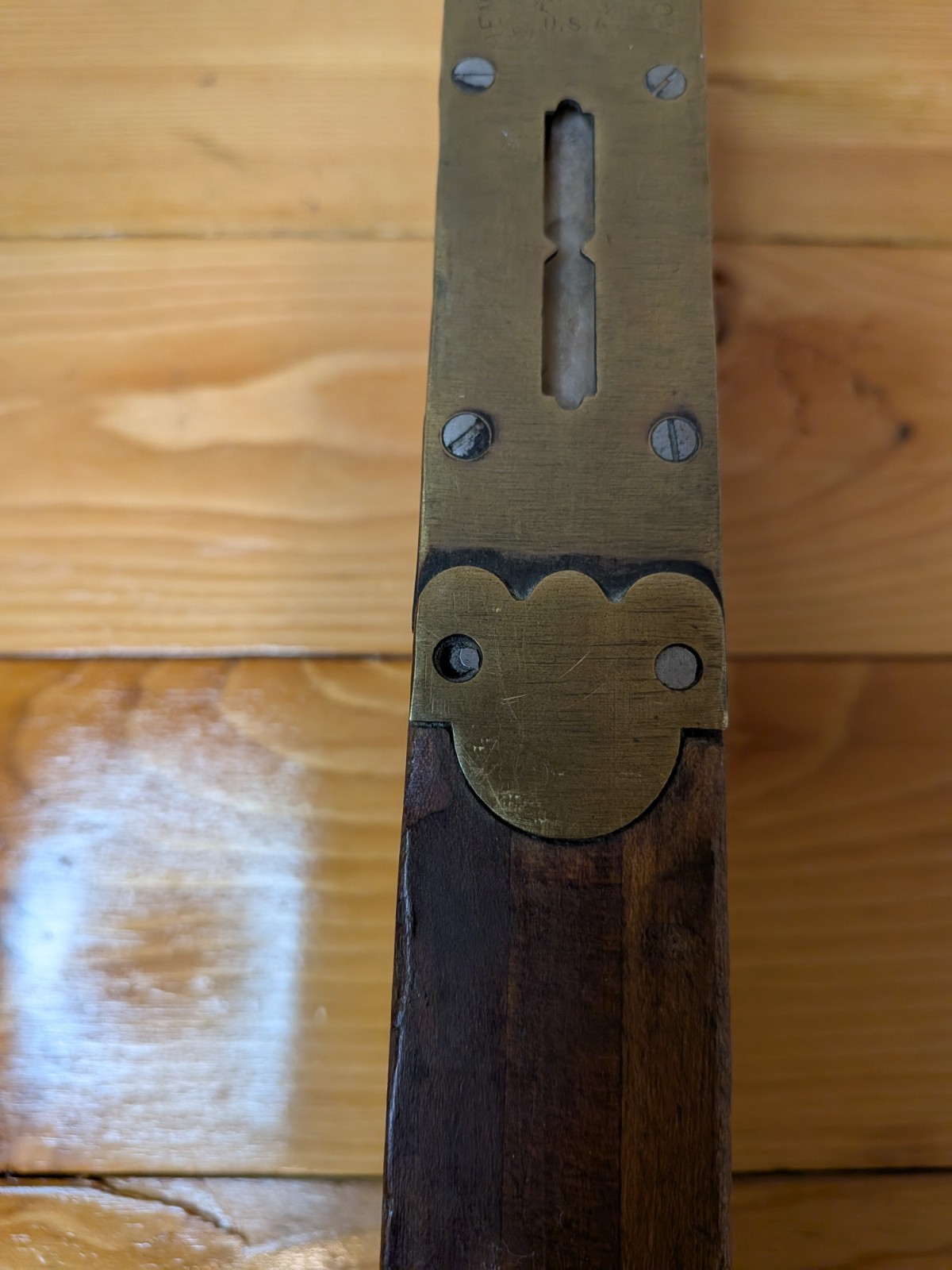Antique 28″ Henry Disston & Sons Wooden Spirit Level Brass Keystone USA Works