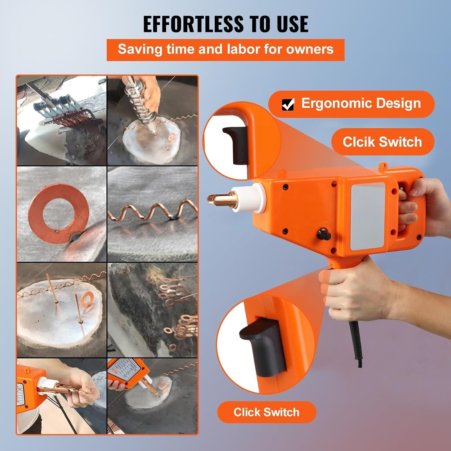 Auto Body Dent Repair Kit 800VA Electric Stud Welder Gun w/Puller Hammer