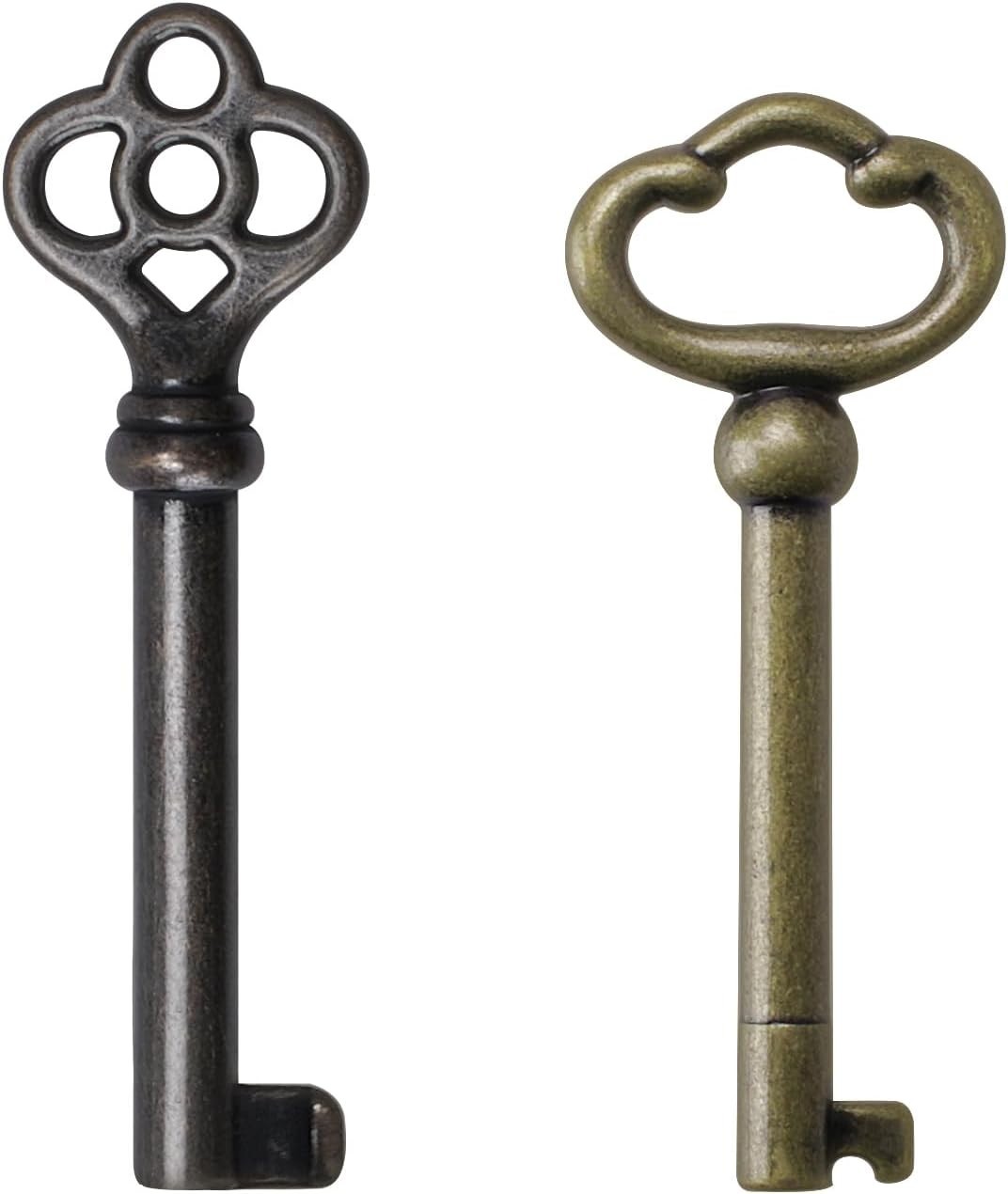 Universal Antique Brass Skeleton Keys – Ideal for Restoring Vintage Furniture