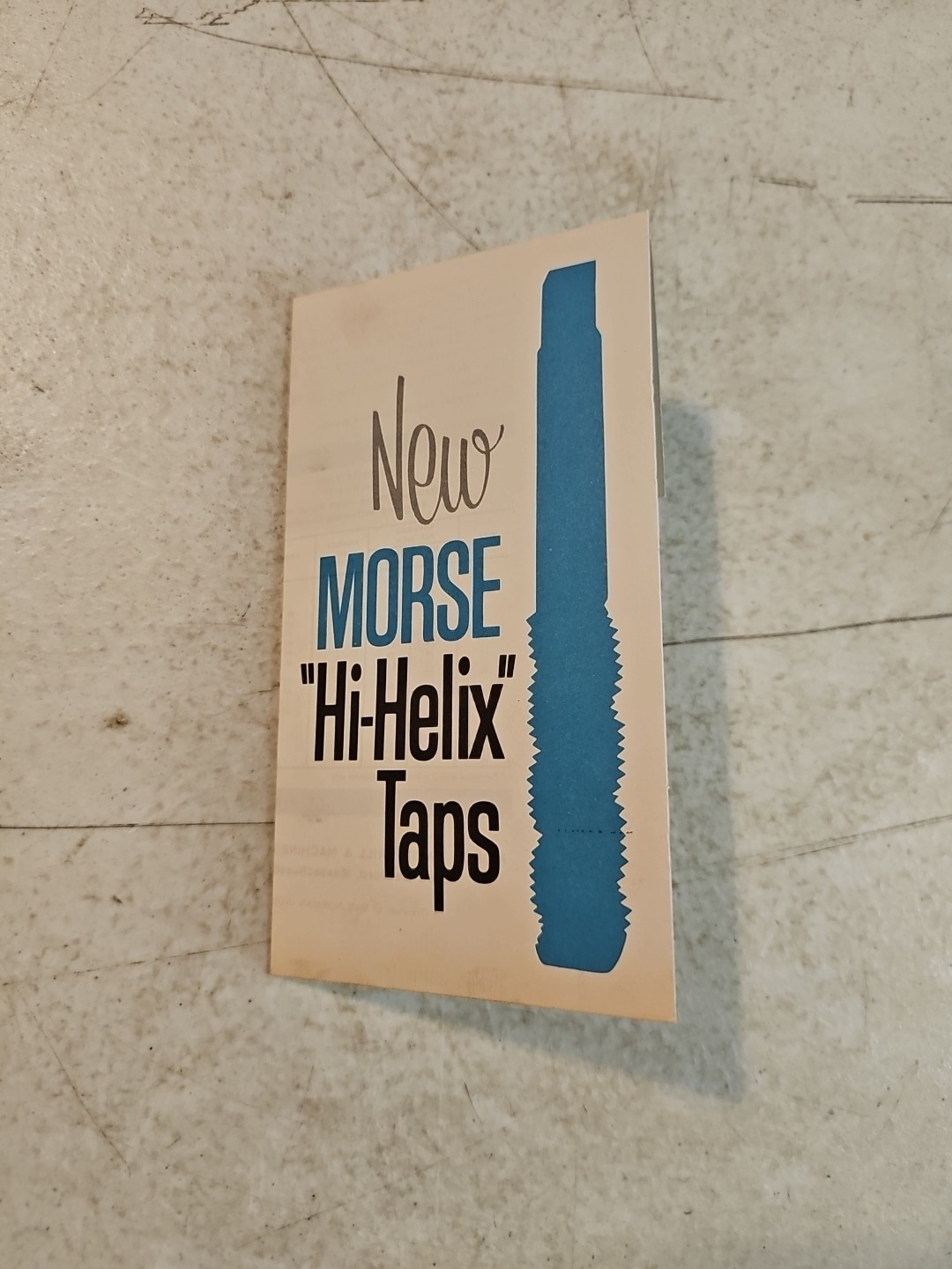 Vintage 1950’s MORSE Twist Drill & Machine Co. Hi-Helix Taps Brochure