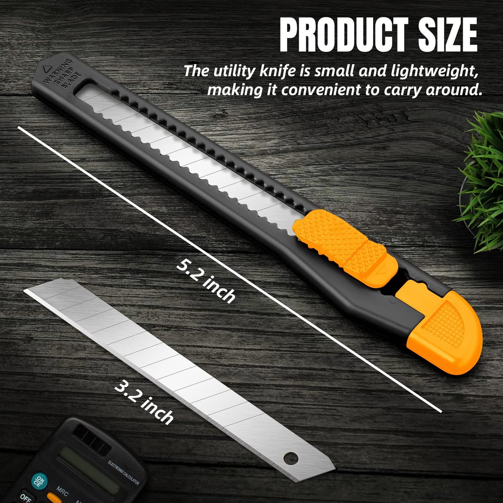 4 Pack Box Cutter Retractable, Utility Knife 9MM Wide Snap-Off Blades, Exacto…