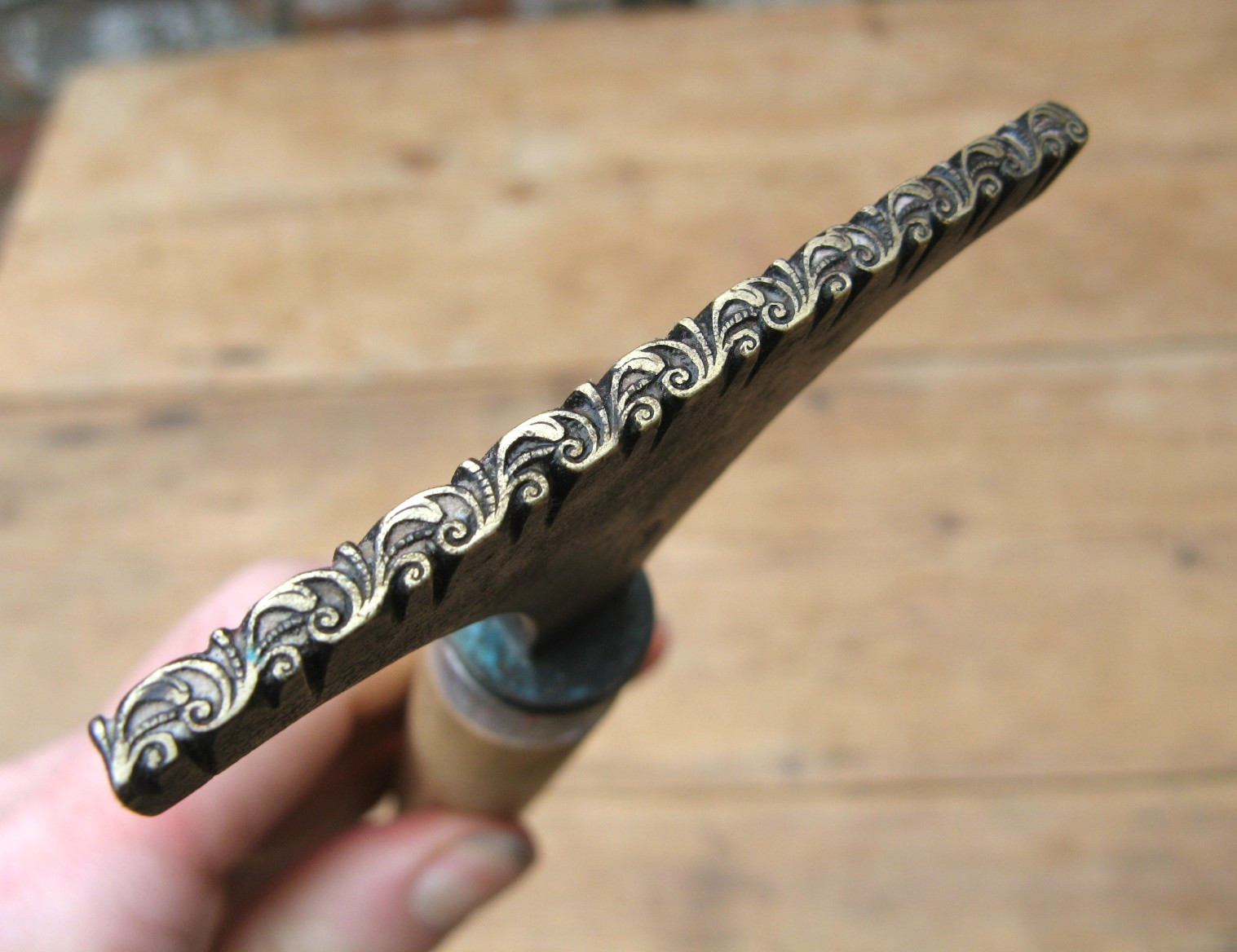 Antique Brass Bookbinding Tool- Gilding Gold Leaf Decoration Seare Late Paas