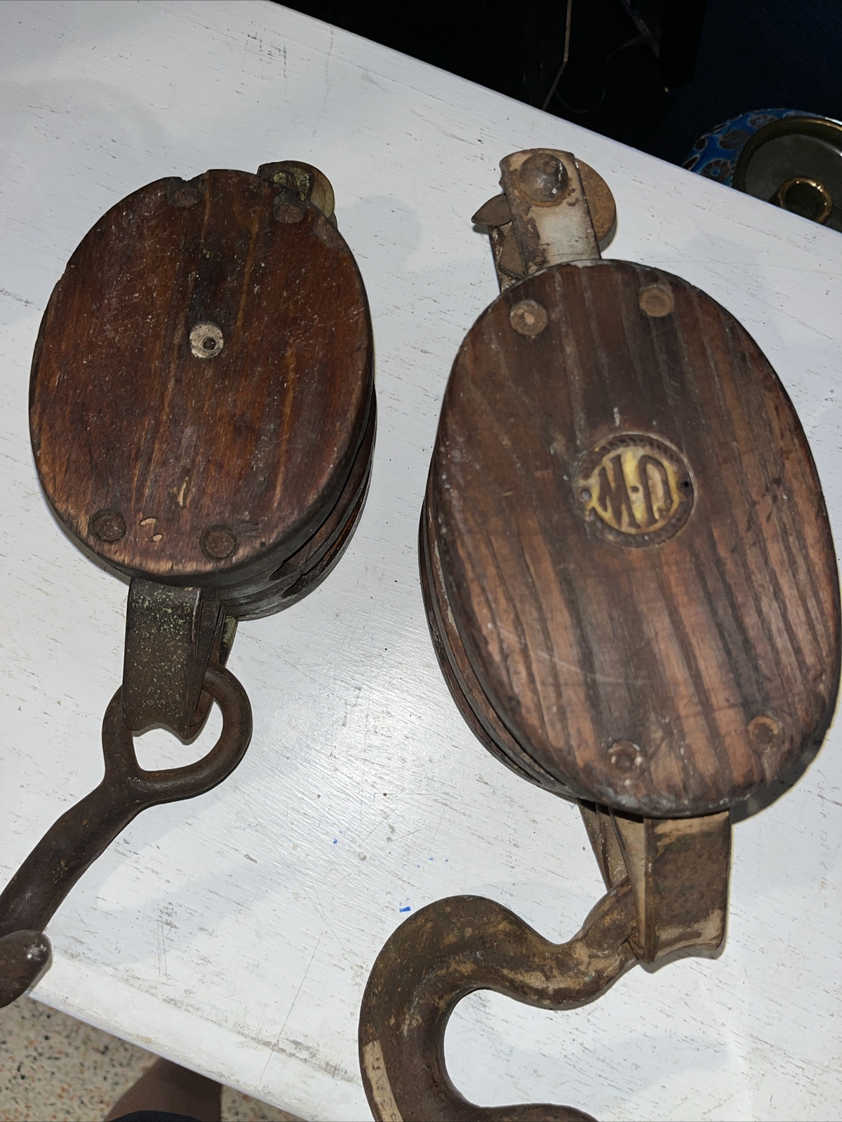 Pair Large Vintage Double Rope Wood Pulley – Boston & Lockport Block Co. Star