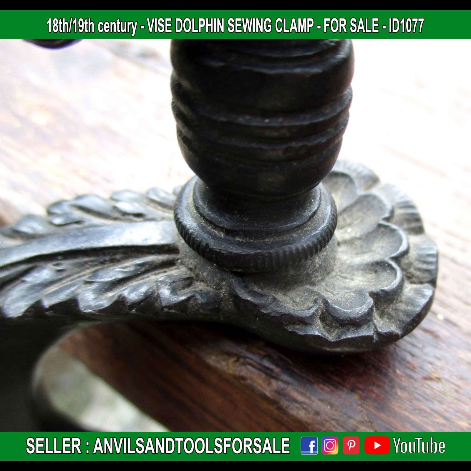 18th/19th century – VISE DOLPHIN SEWING CLAMP – ID1077