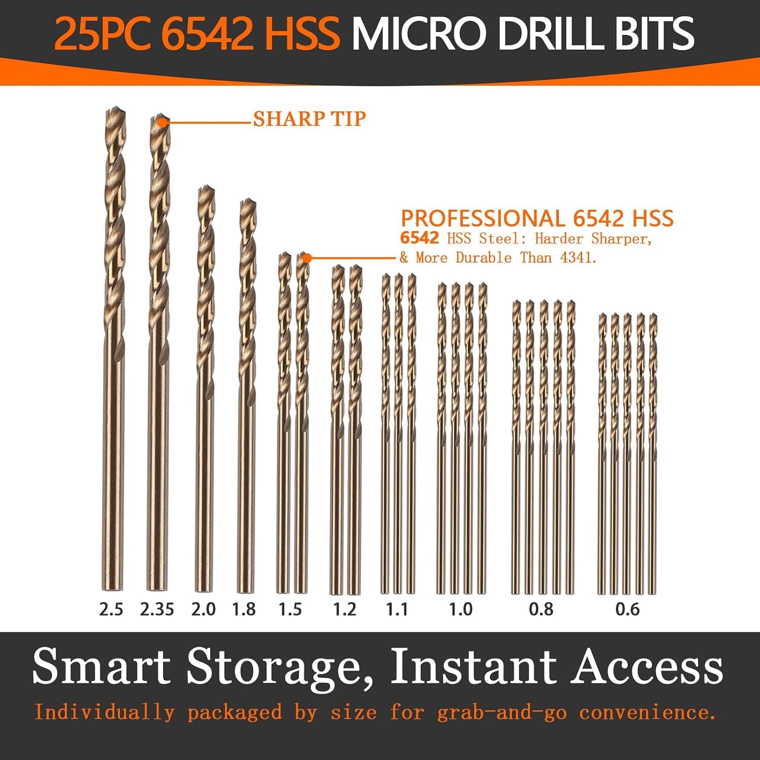 Pin Vise Hand Drill Set 25 Micro Bits 0.6-2.5mm Hobby