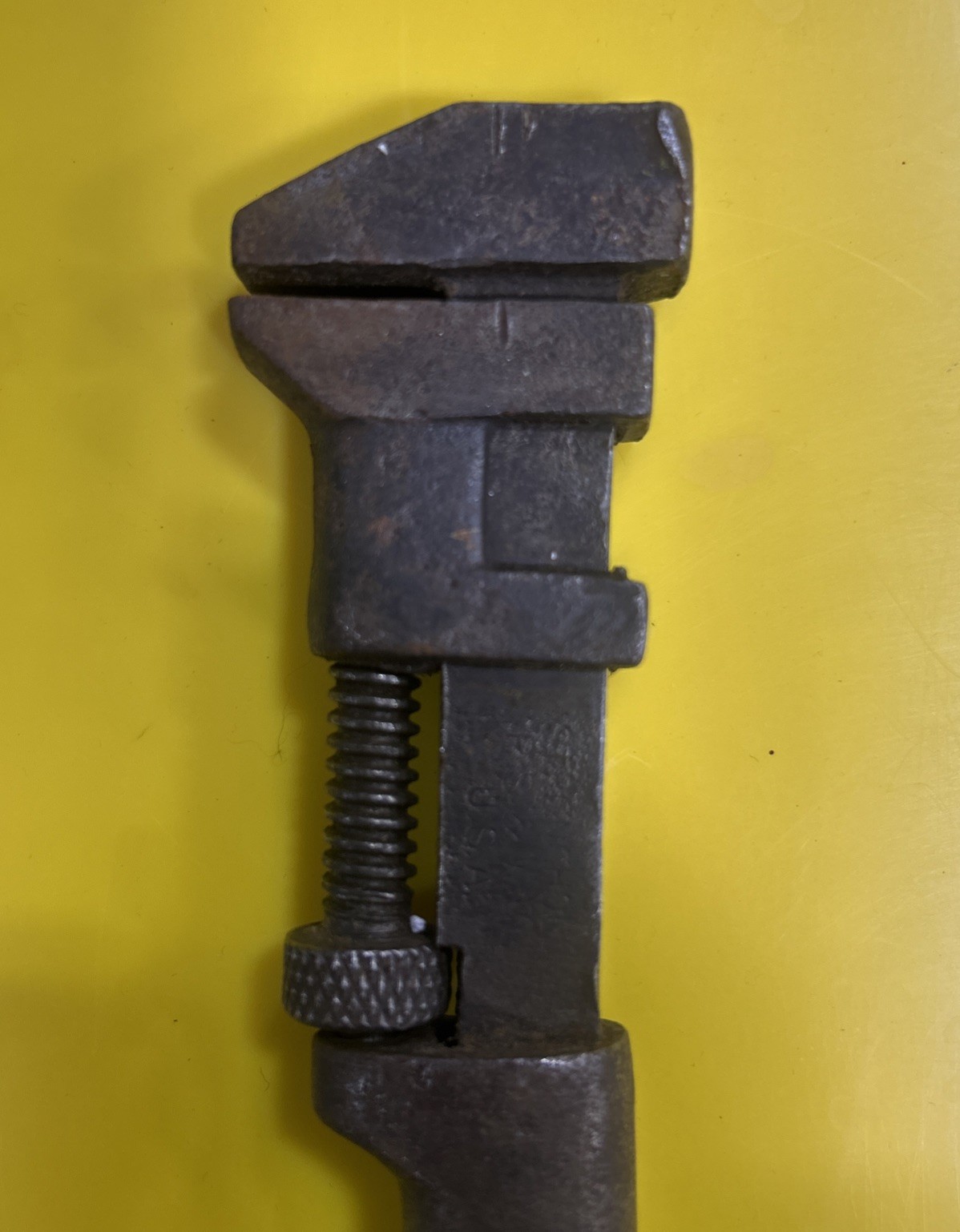 Vintage PS & W Early Solid Bar Perfect Handle Adjustable Wrench