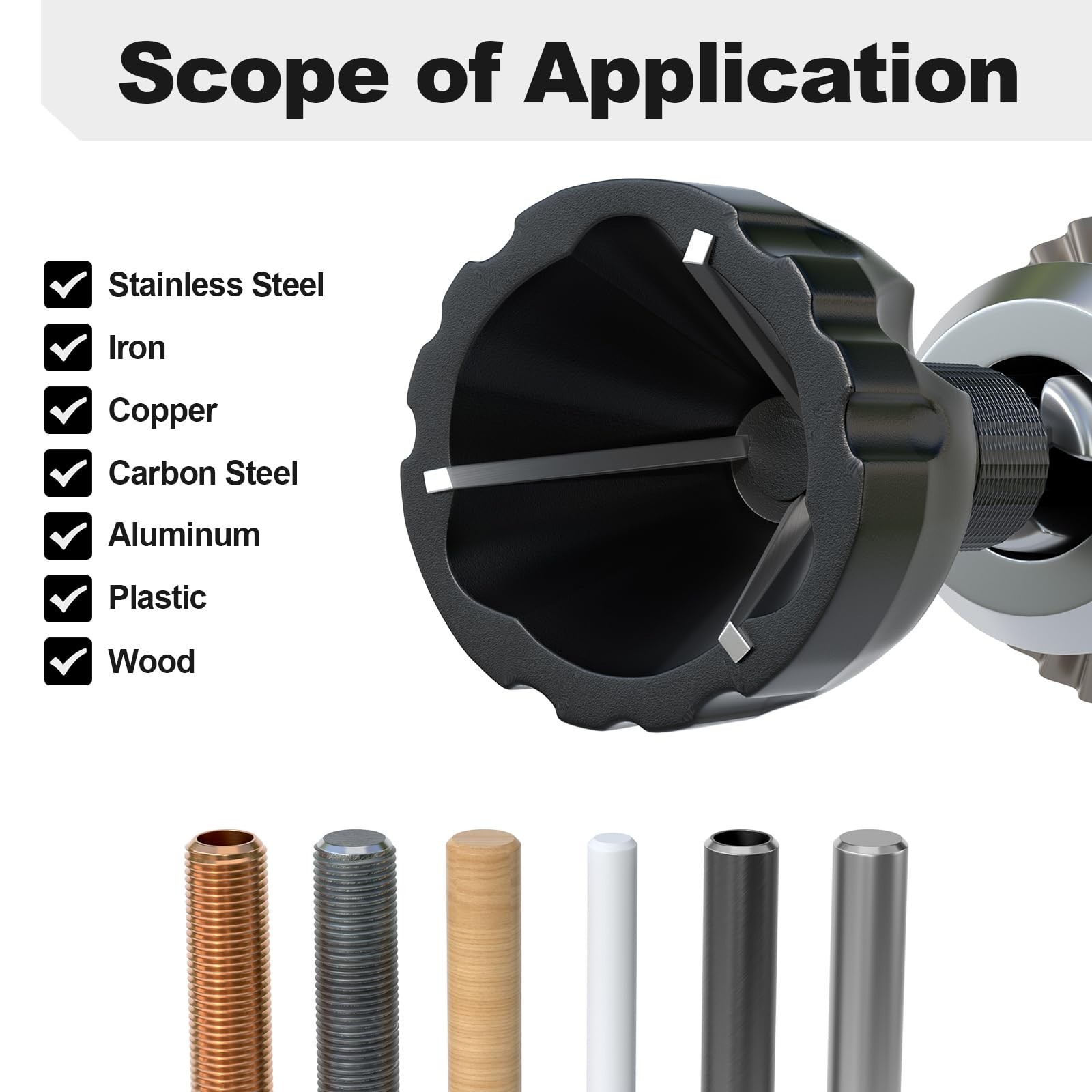 Deburring External Chamfer Tool With Tungsten Carbide Blade, Bolt Thread Repa…