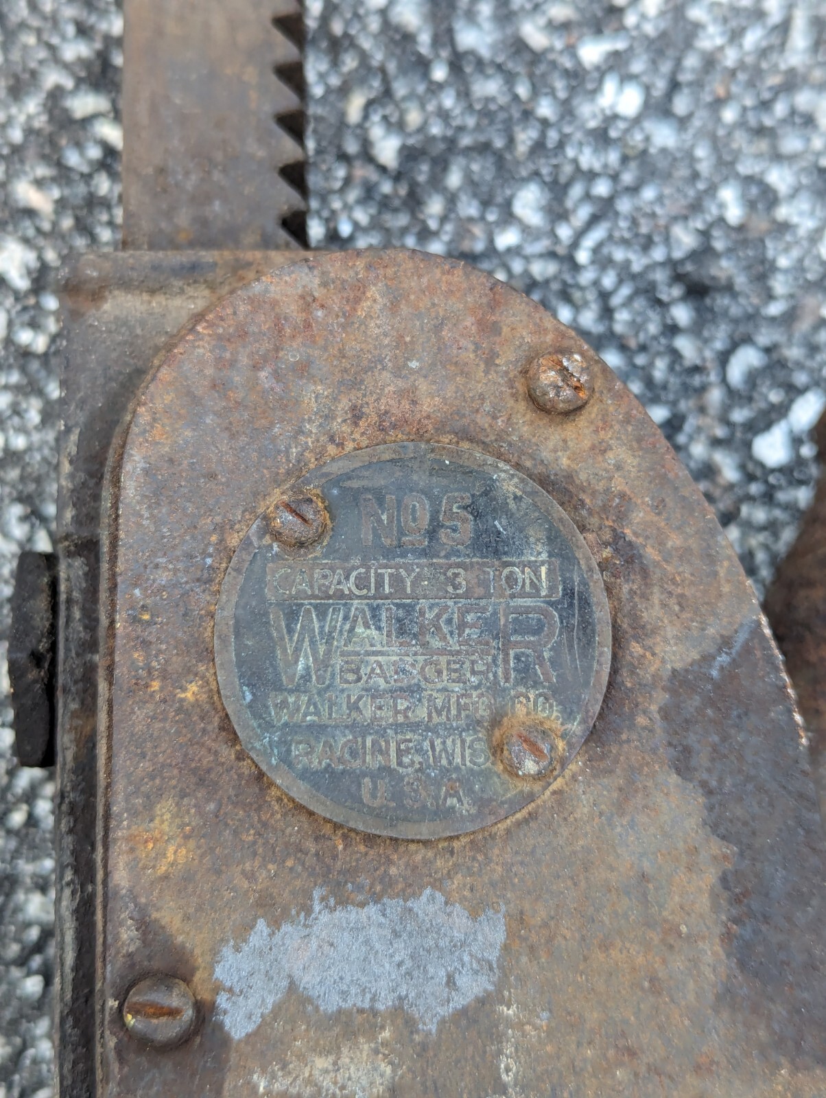 Vintage Walker Badger No 5 Bumper Jack 3 Ton Capacity
