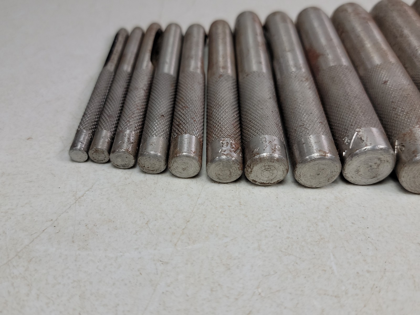 Lot of 12 Vintage Leather Hole Punch 1/8″ – 3/4″ Widths